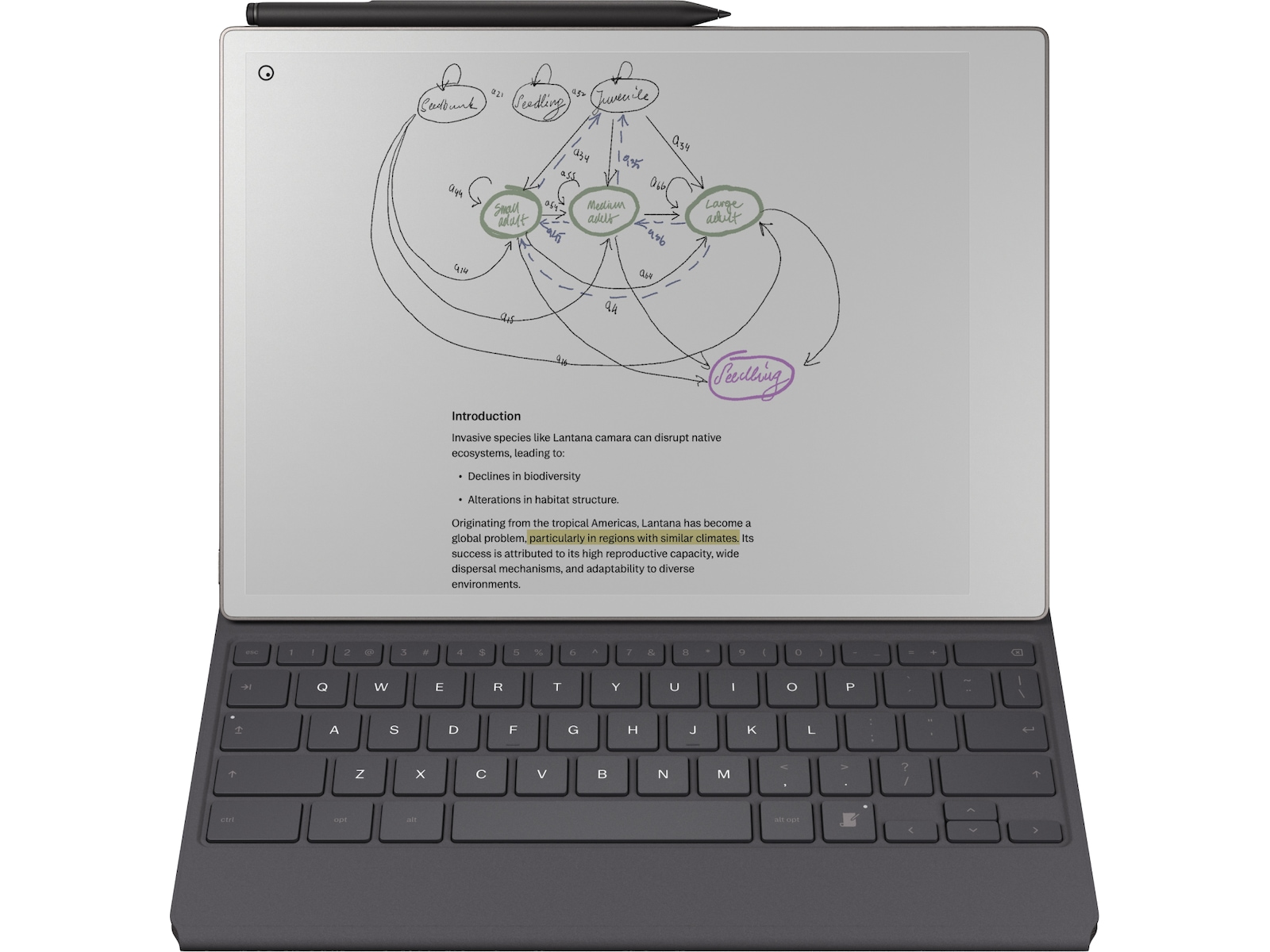 reMarkable Paper Pro Type Folio tastaturdeksel (basalt) Tilbehør til digitale notatblokker