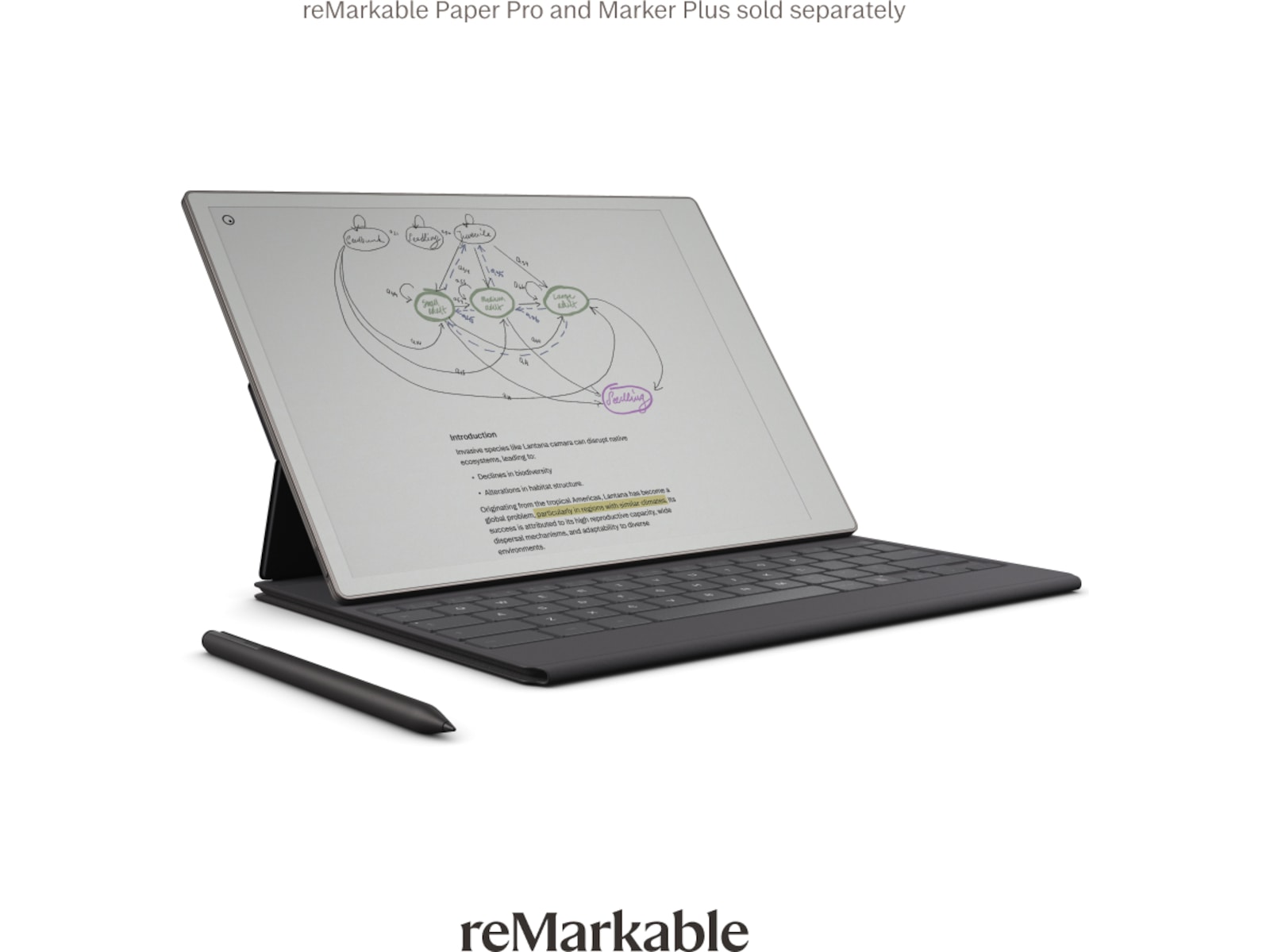 reMarkable Paper Pro Type Folio tastaturdeksel (basalt) Tilbehør til digitale notatblokker