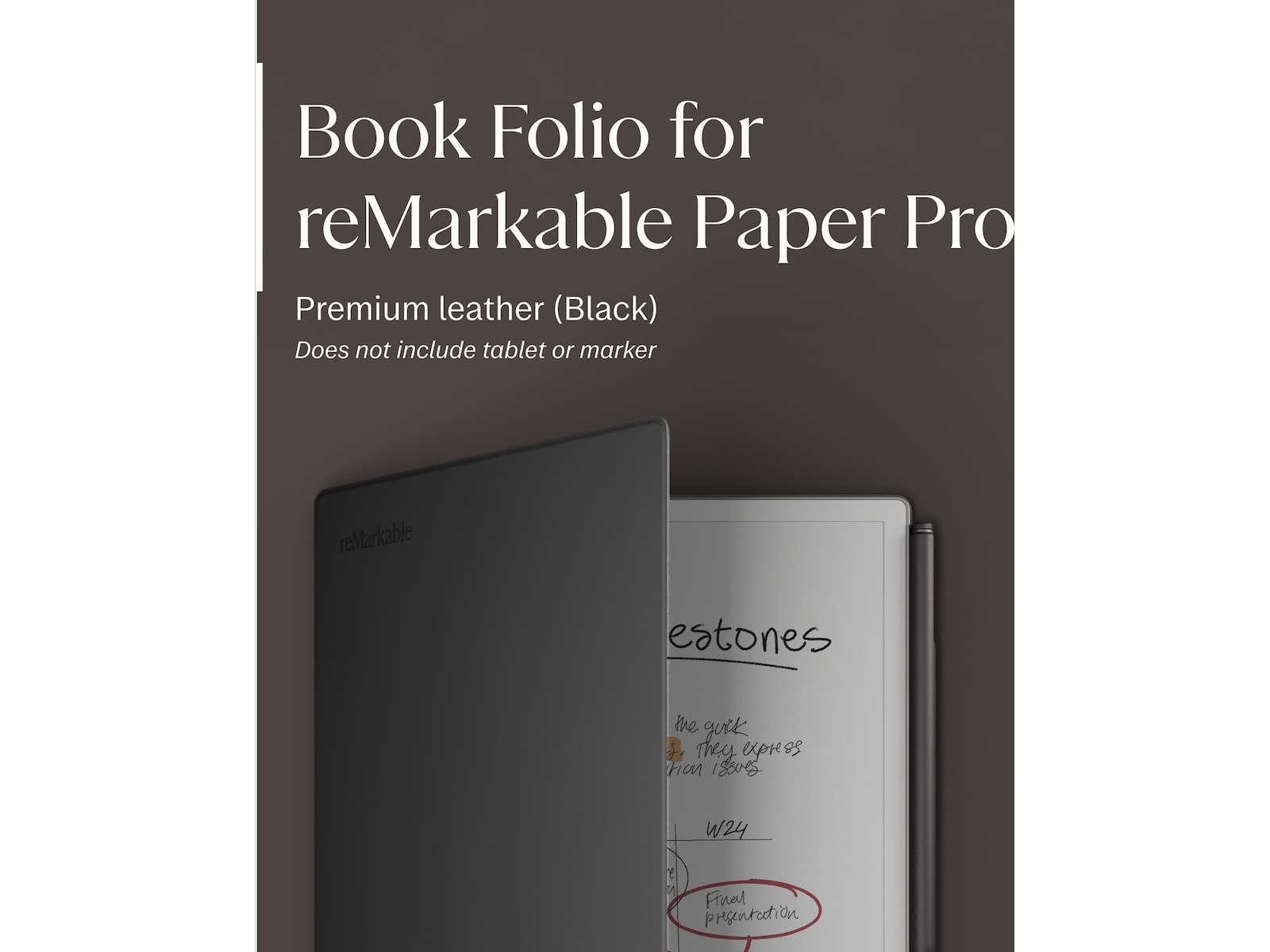 reMarkable Paper Pro Book Folio (sort) Tilbehør til digitale notatblokker