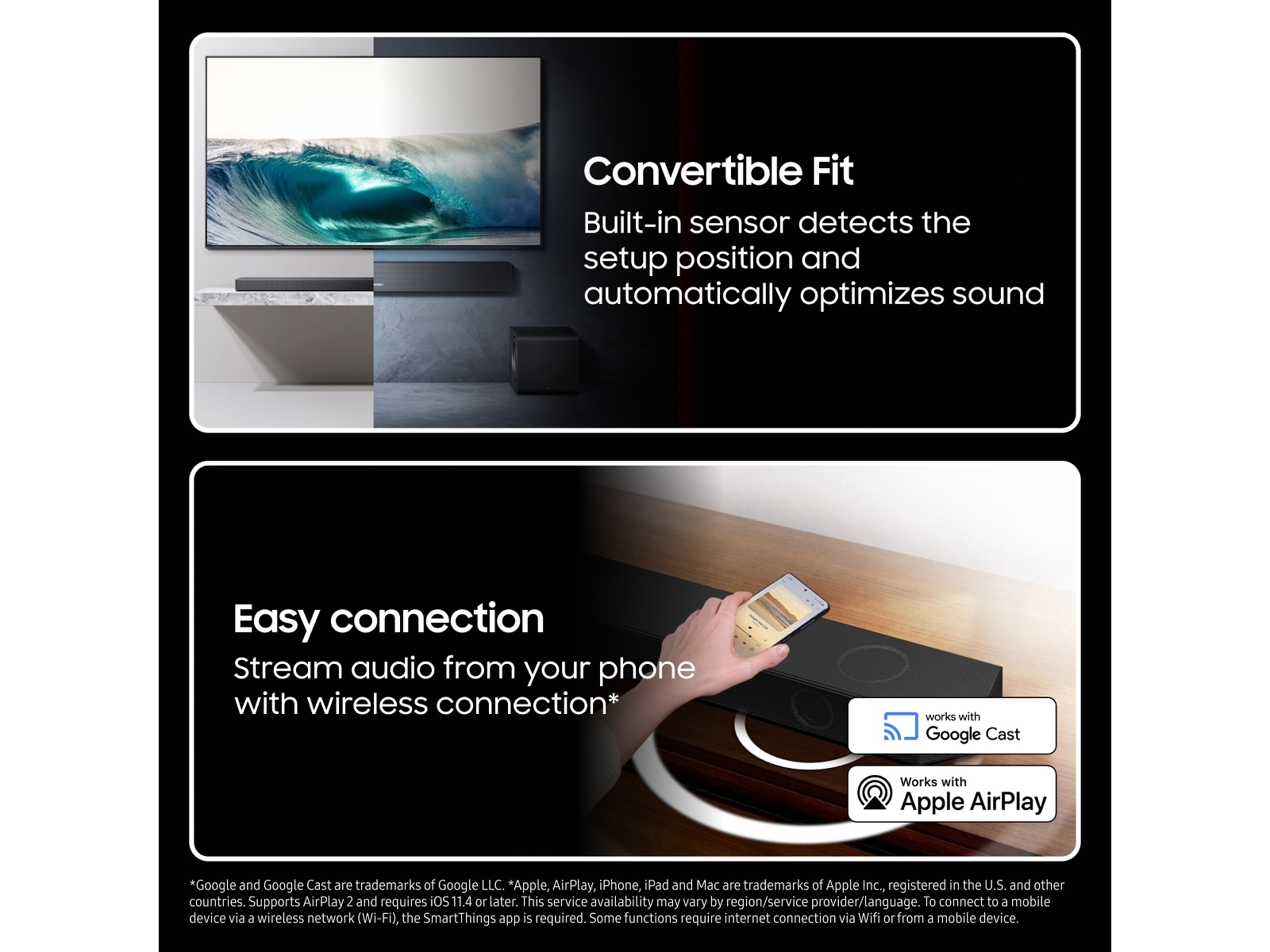 Samsung HW-QS710F soundbar med subwoofer (2025) Lydplanker