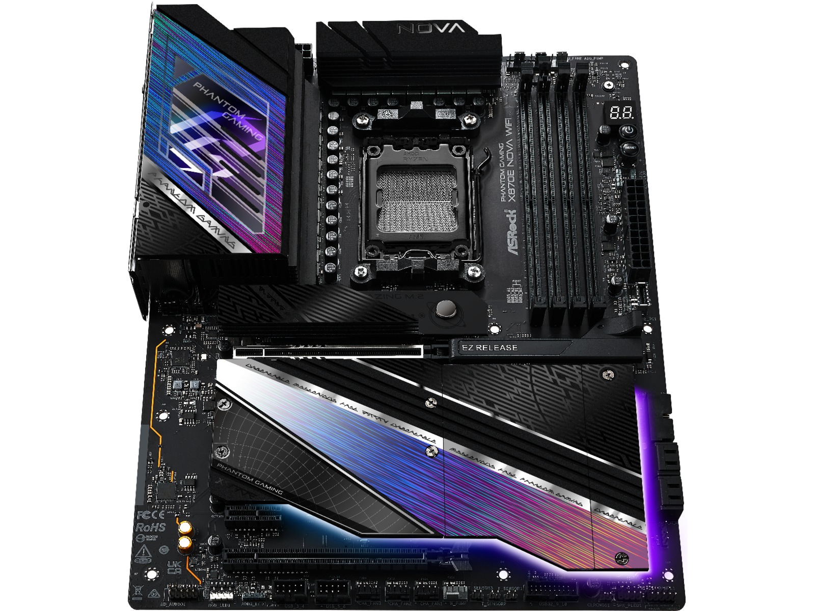 ASRock X870E Phantom Gaming Nova WiFi Hovedkort -B-Grade Demo hovedkort