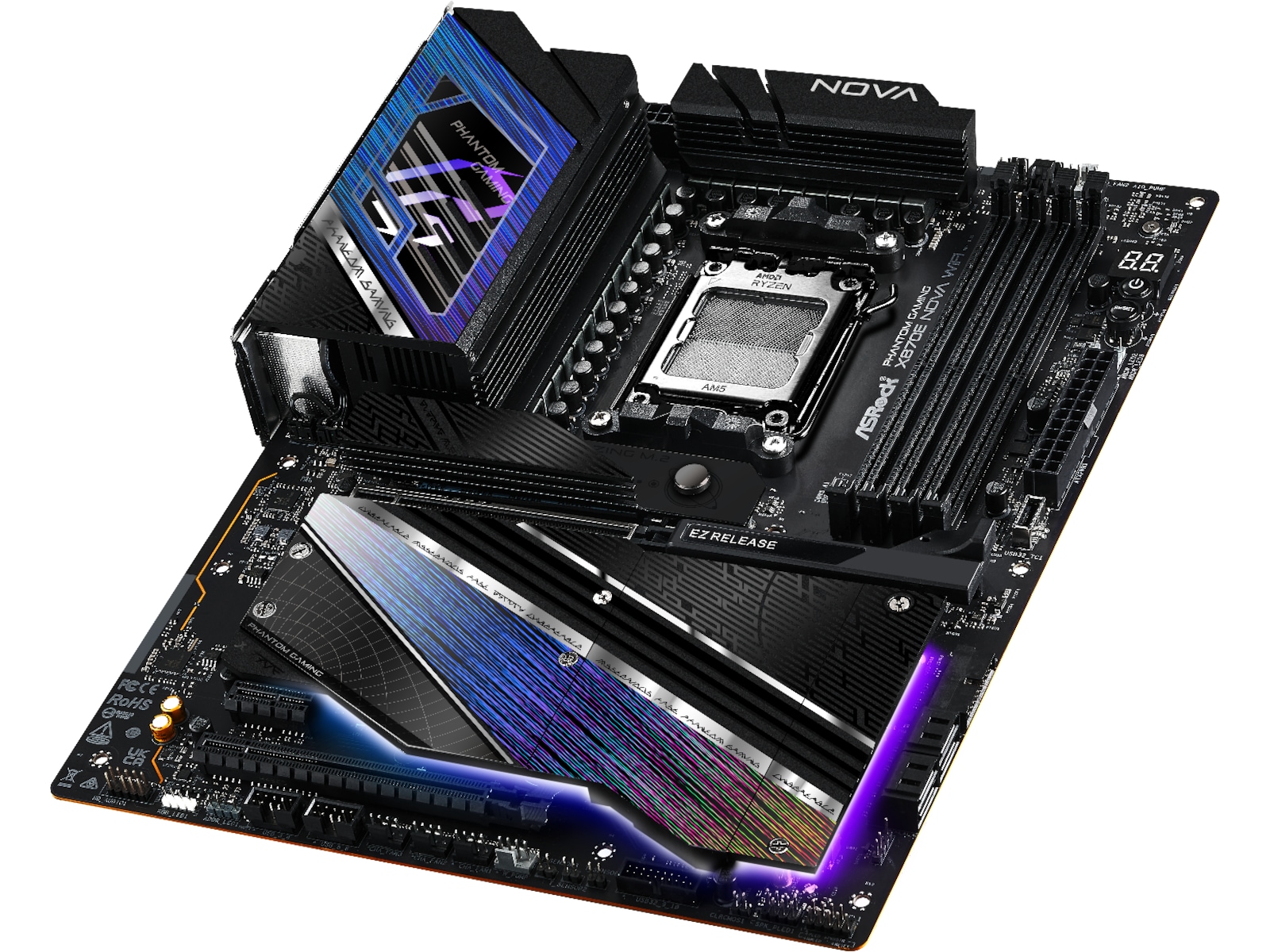 ASRock X870E Phantom Gaming Nova WiFi Hovedkort -B-Grade Demo hovedkort