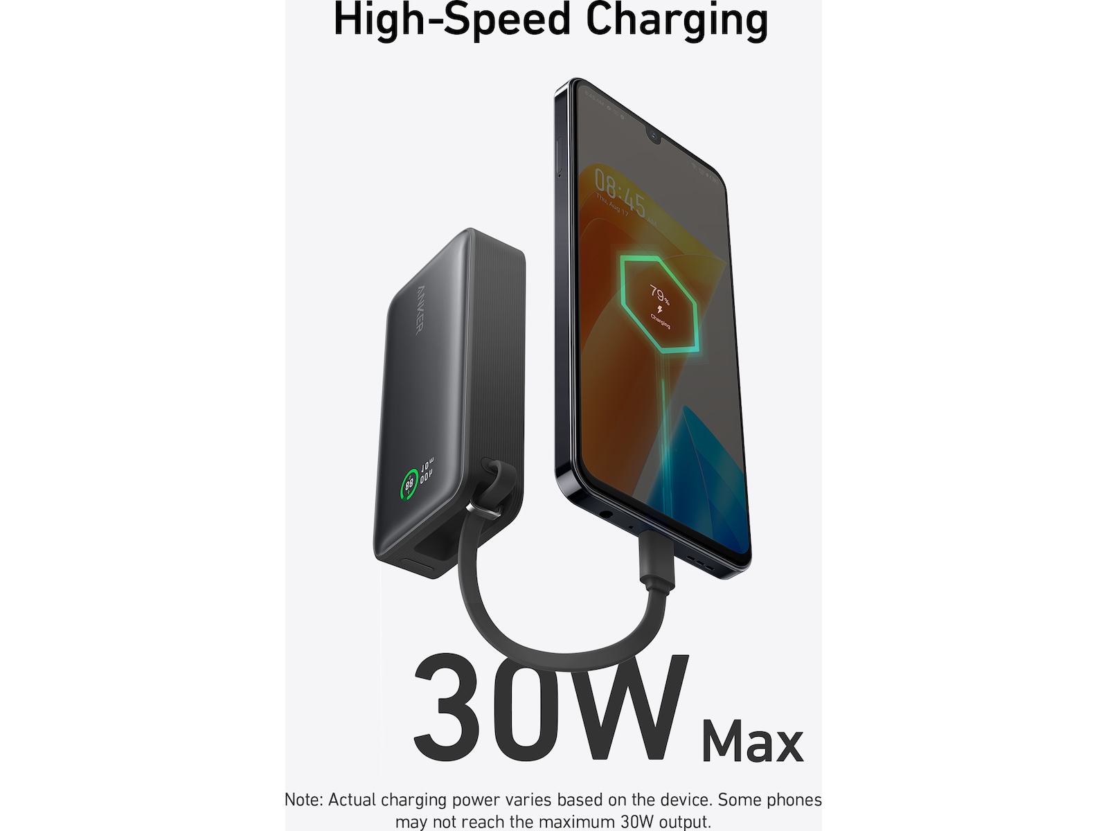 Anker 545 Nano Powerbank 10000mAh (sort) -B-Grade Demo tilbehør til mobiler & klokker
