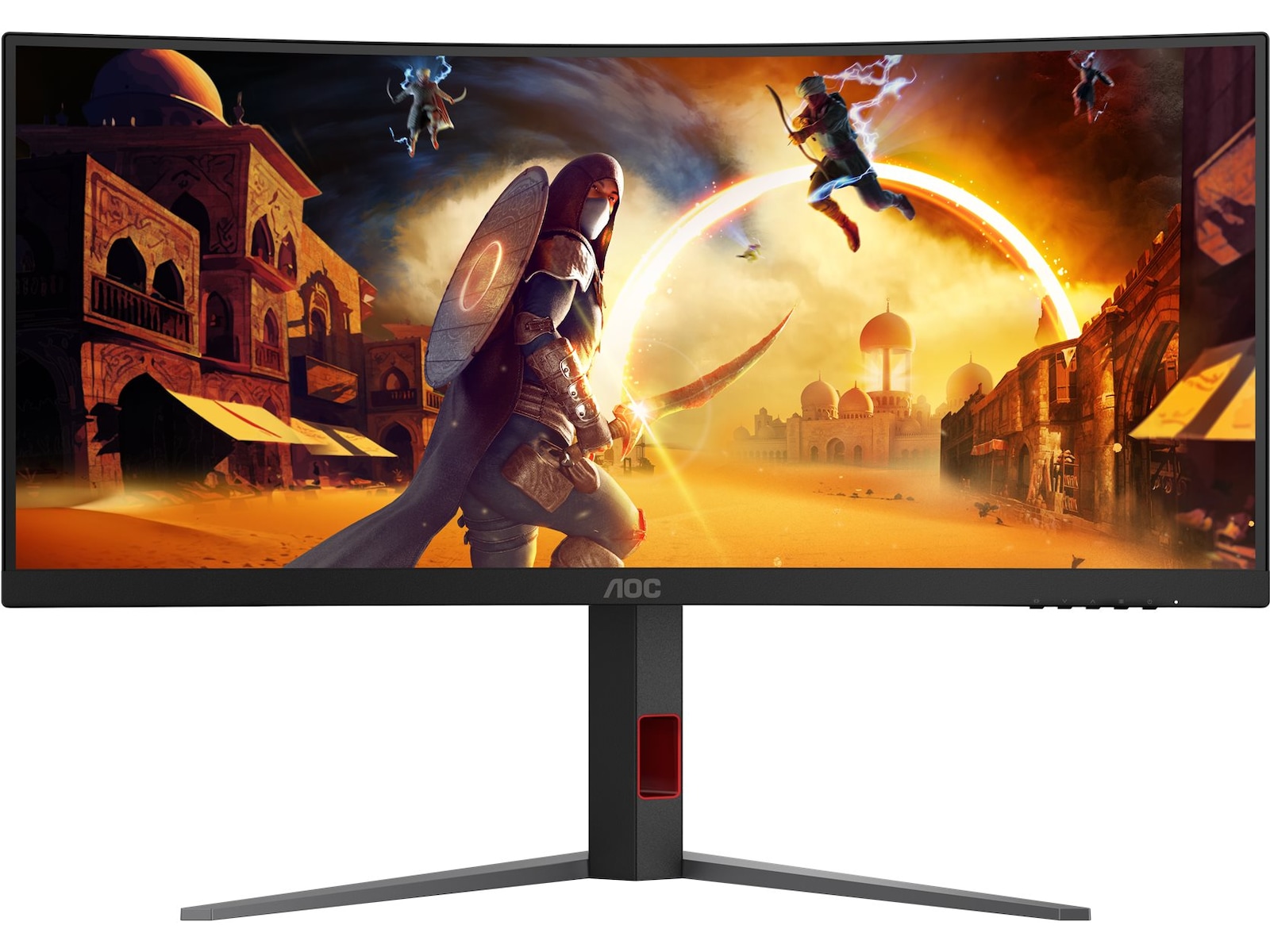 AOC 34" curved gamingskjerm CU34G4Z 3440x1440 VA, 240hz, 0.3ms, 3000:1, HDR400, 2xHDMI/DP