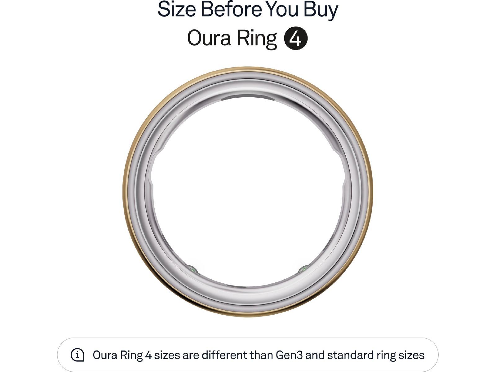 Oura Ring 4 Smart Ring str. 9 (gull) -B-Grade Demo tilbehør til mobiler & klokker