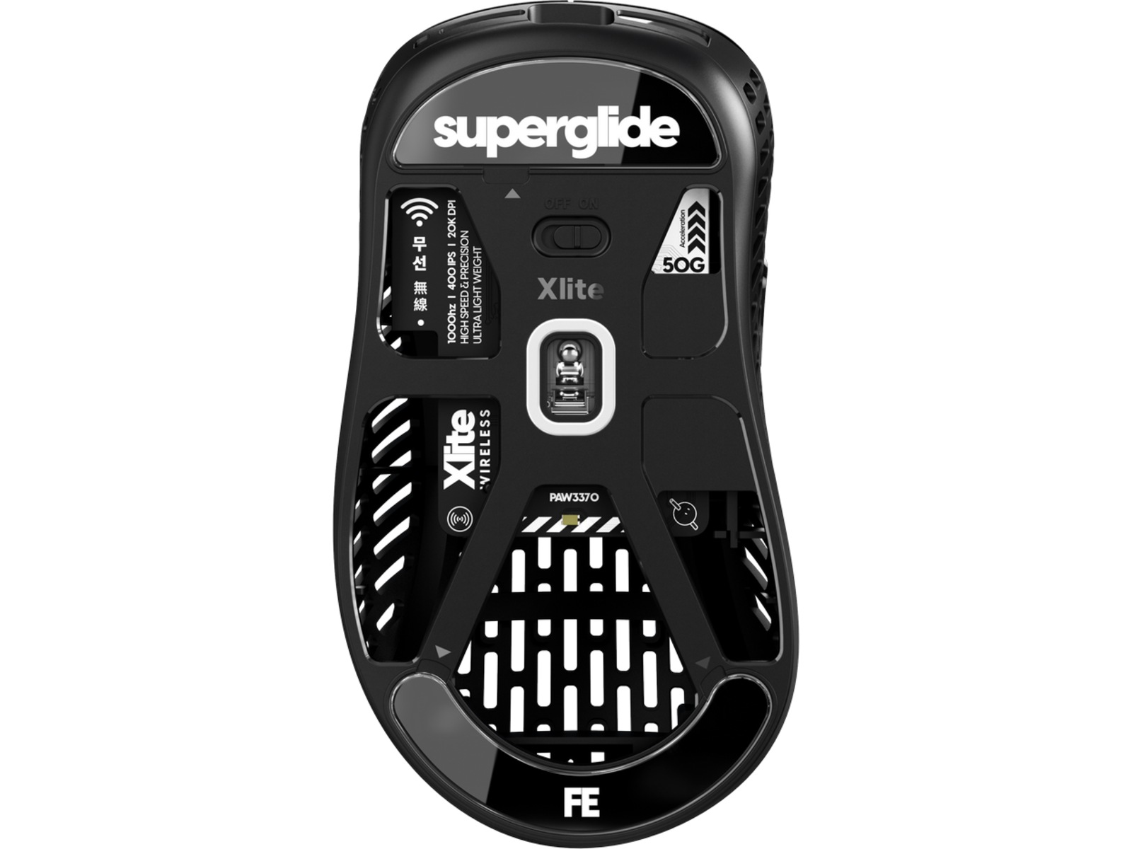 Pulsar Superglide Type-C Xlite Series (sort) Tilbehør til gaming- tastatur og mus