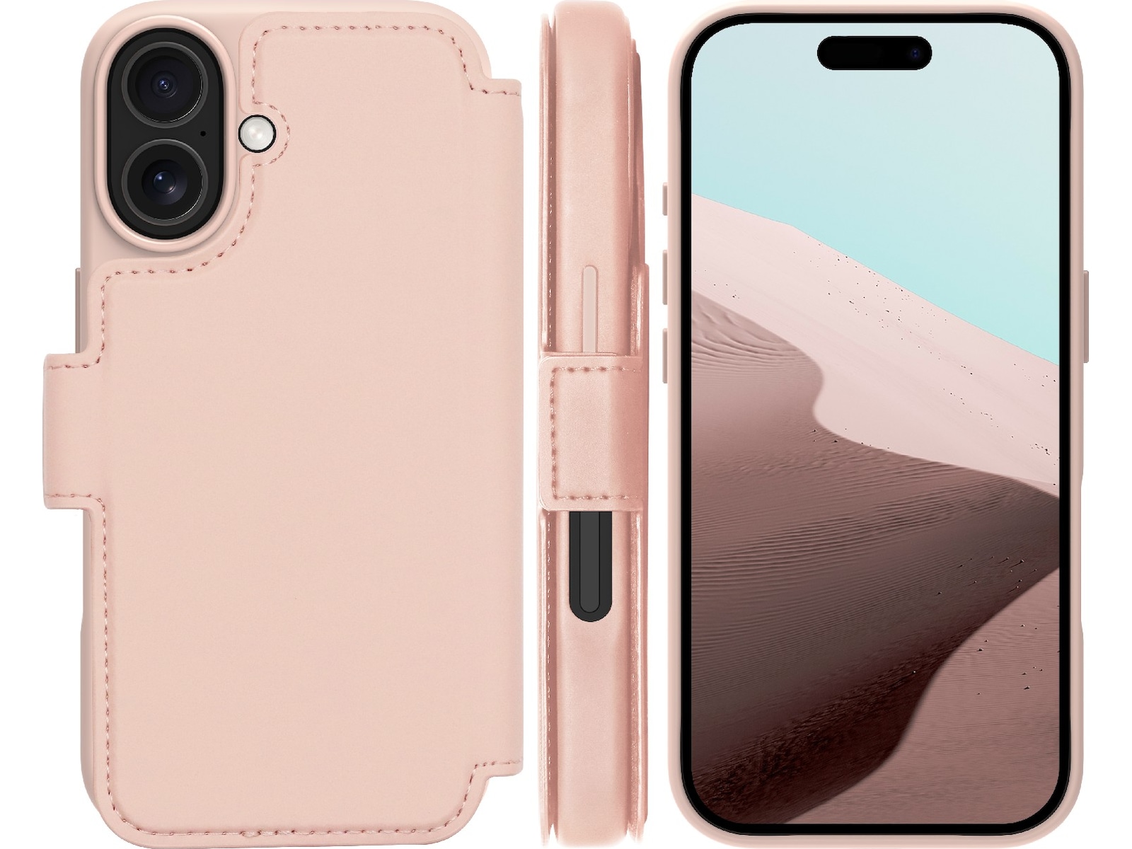 dbramante1928 iPhone 17 Lynge 2-i-1 Lommebokdeksel (pink sand) Mobildeksel