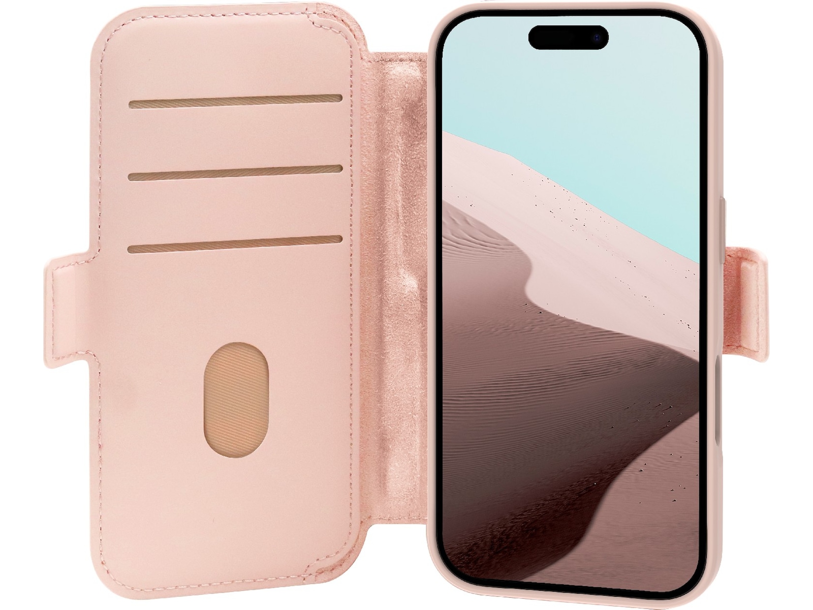 dbramante1928 iPhone 17 Lynge 2-i-1 Lommebokdeksel (pink sand) Mobildeksel