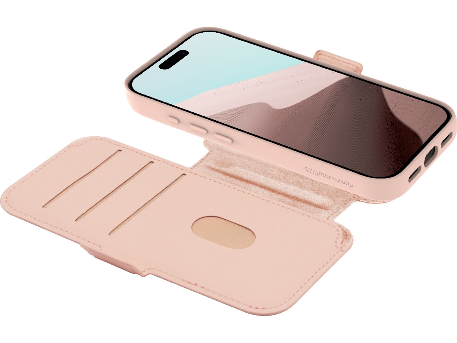 dbramante1928 iPhone 17 Pro Lynge 2-i-1 Lommebokdeksel (pink sand) Mobildeksel