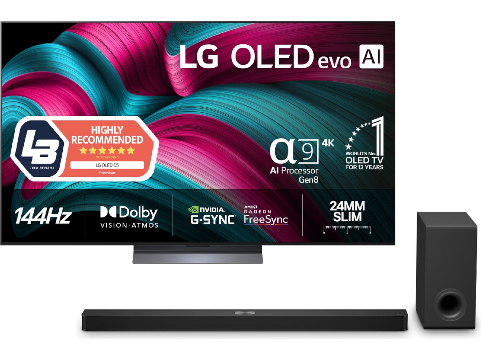 LG 55" C5 AI 4K OLED Smart TV (2025) + Soundbar 50 - 59 tommer TV