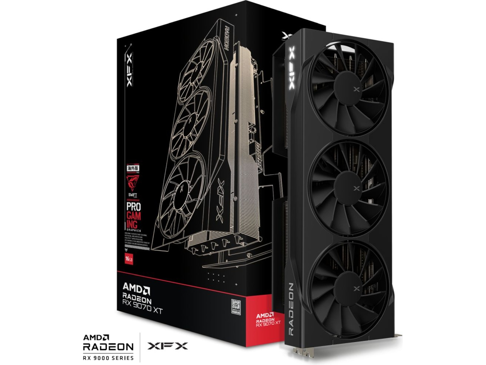 XFX Swift AMD Radeon RX 9070XT Triple fan Gaming Edition 16GB GDDR6 Skjermkort