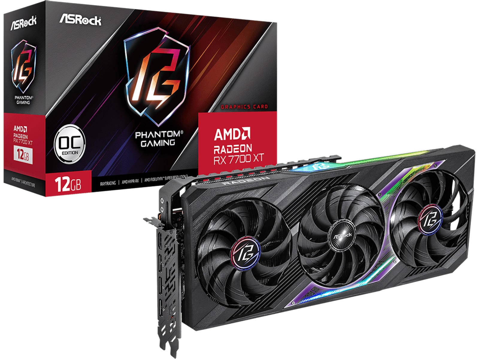 ASRock AMD Radeon RX 7700 XT Phantom Gaming OC -B-Grade Demo skjermkort