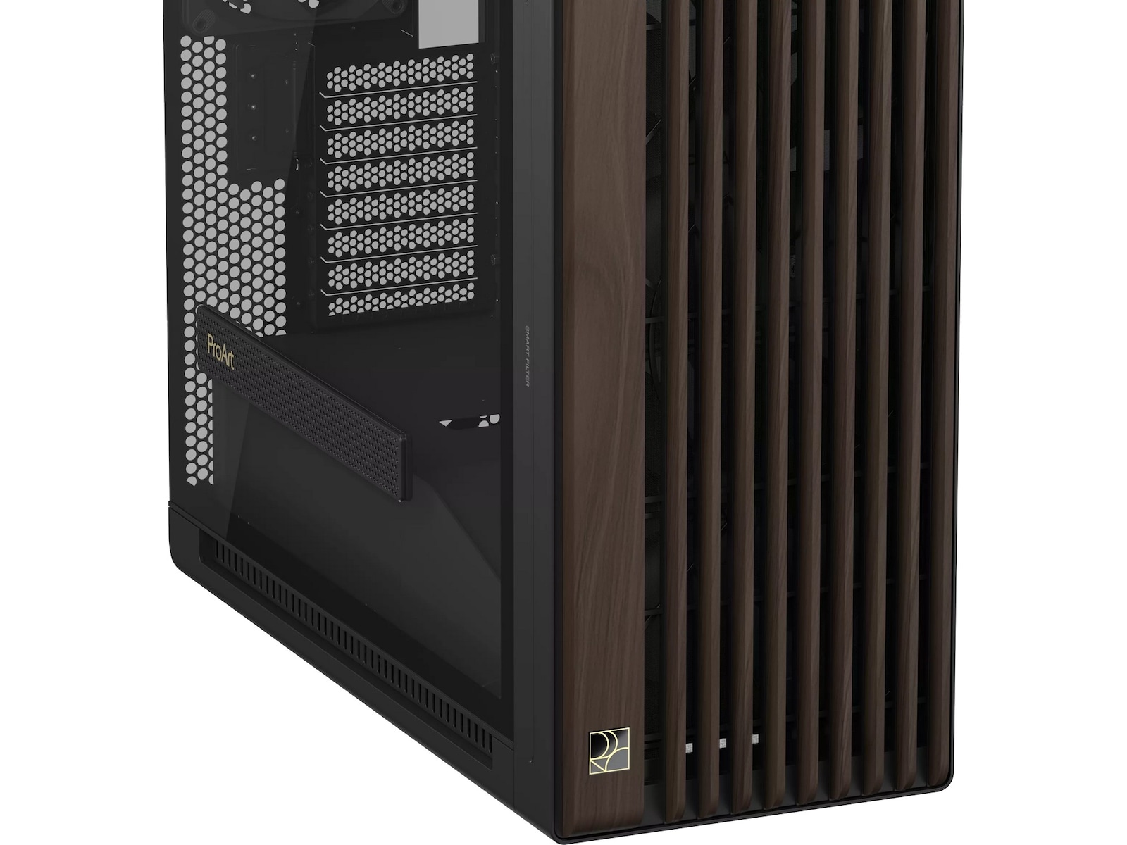 Asus PA602 PROART Walnut Wood TG PWM Modern Mid Tower (sort) Mini/Micro/Nano tower
