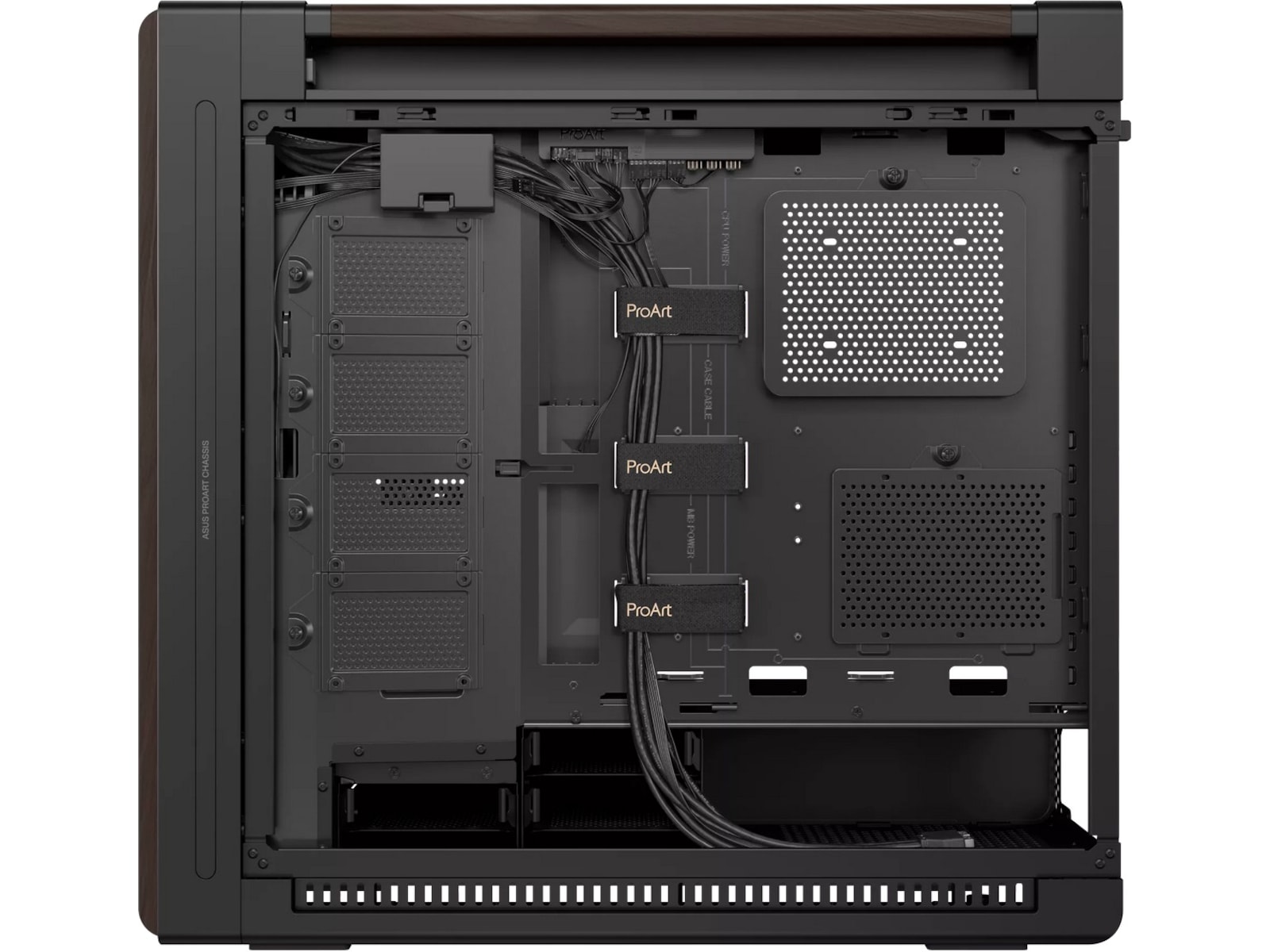 Asus PA602 PROART Walnut Wood TG PWM Modern Mid Tower (sort) Mini/Micro/Nano tower