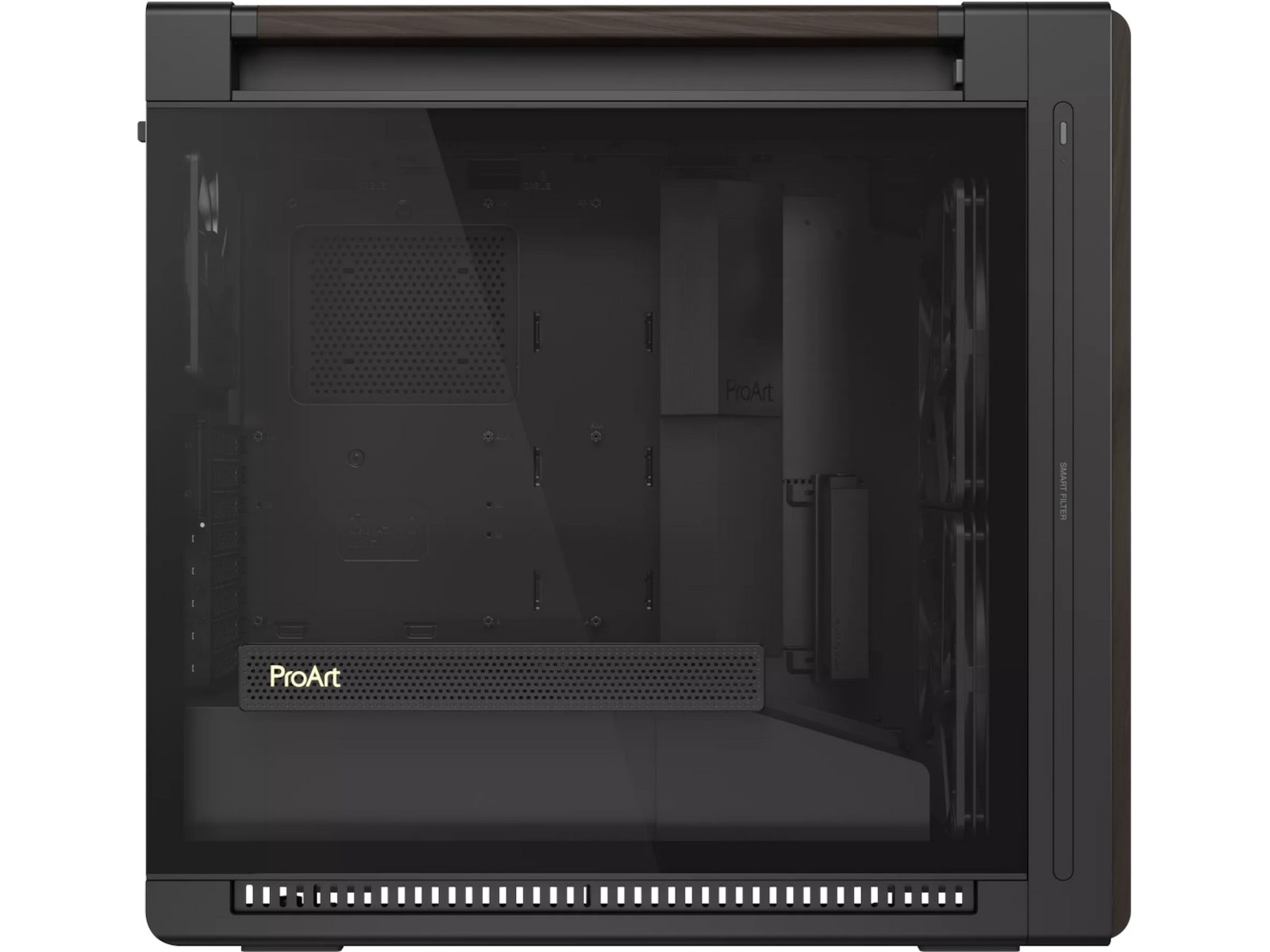 Asus PA602 PROART Walnut Wood TG PWM Modern Mid Tower (sort) Mini/Micro/Nano tower