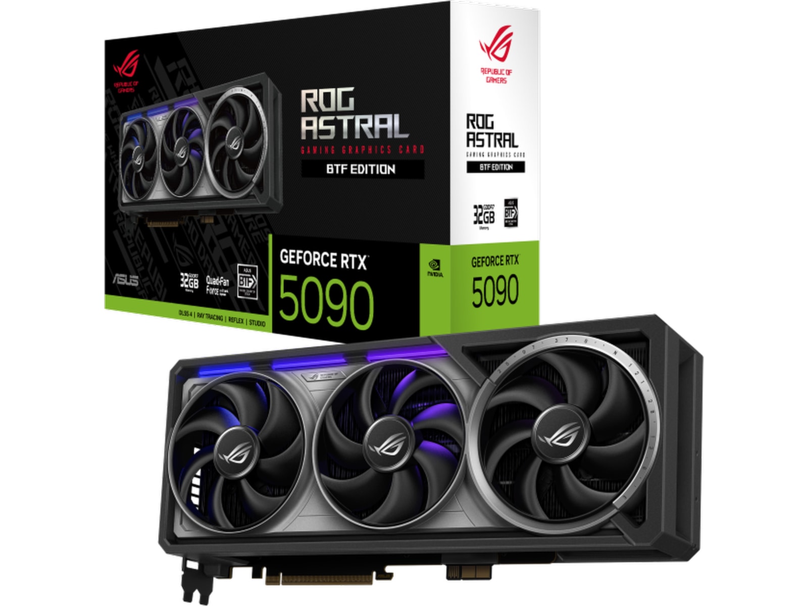 Asus ROG Astral GeForce RTX 5090 BTF Edition Skjermkort, PCI Express 5.0, 32GB GDDR7