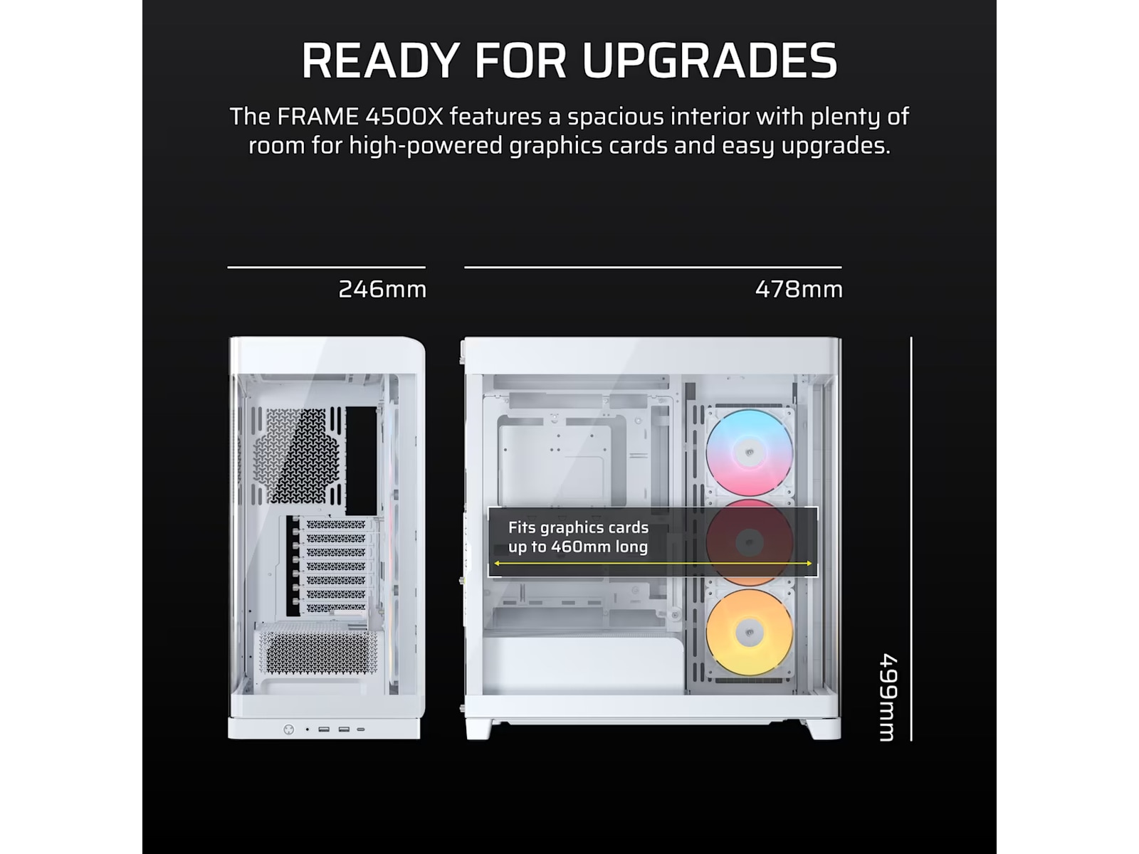 Corsair FRAME 4500X RS-R ARGB Mid Tower (hvit) Midi tower