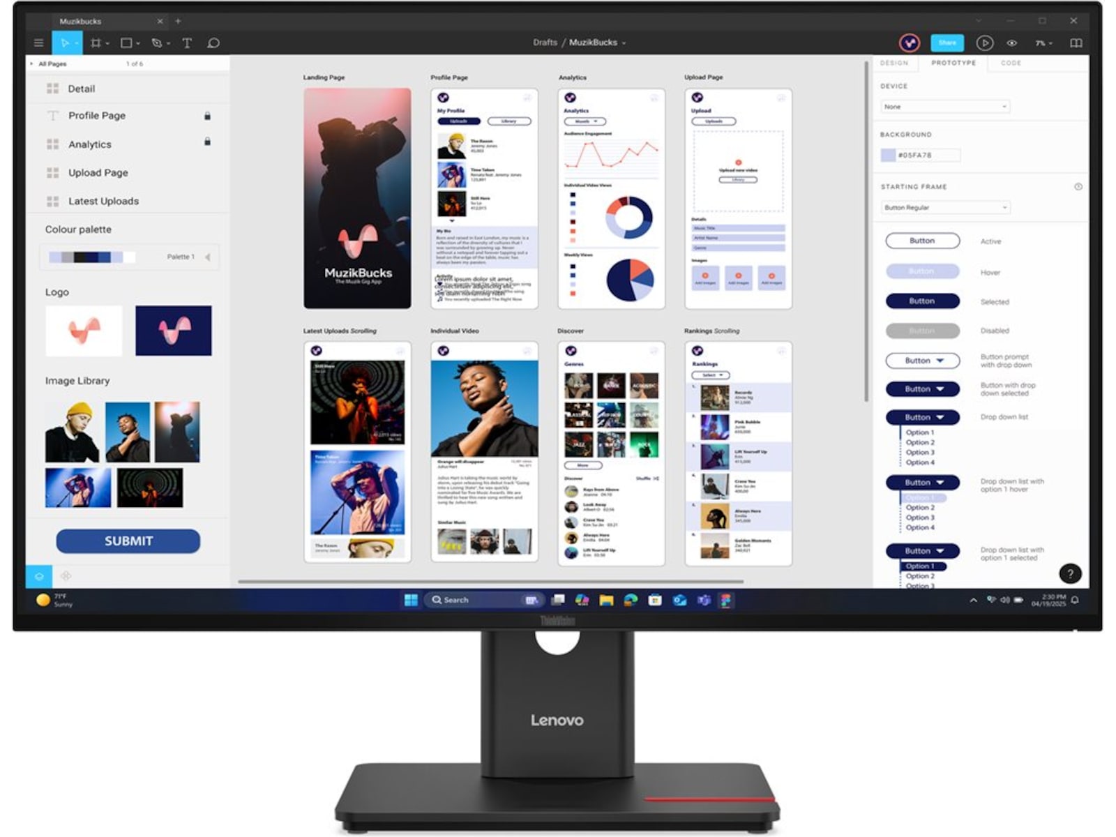 Lenovo 32" 4K skjerm ThinkVision T32UD-40 3840x2160 IPS, 4ms, 1500.1, HDMI/DP/USB-C(100w)