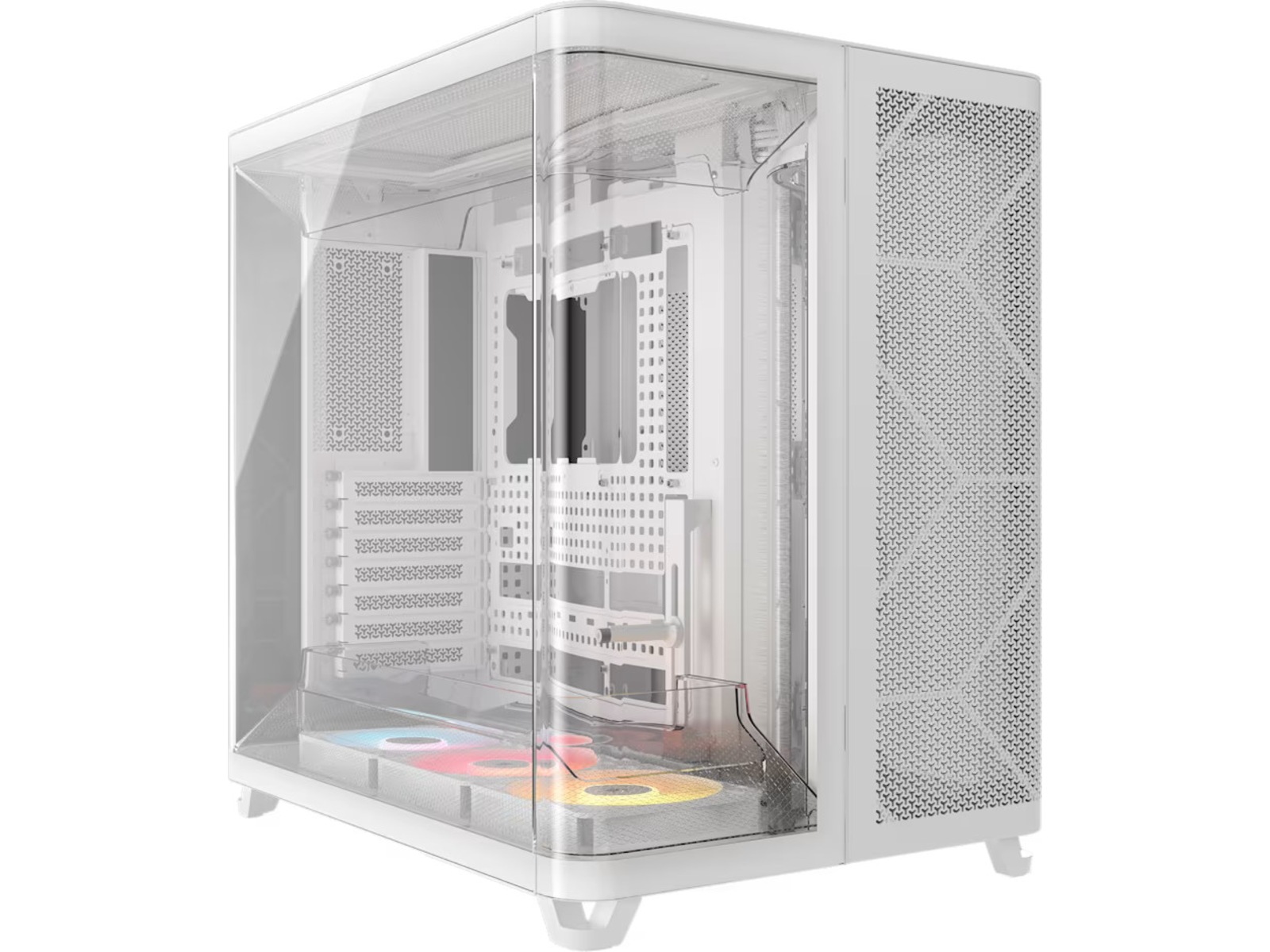 Corsair AIR 5400 RS-R ARGB Triple Chamber Mid Tower (hvit) Mini-ITX/Micro-ATX/ATX/E-ATX (305mm x 277mm), herdet glass