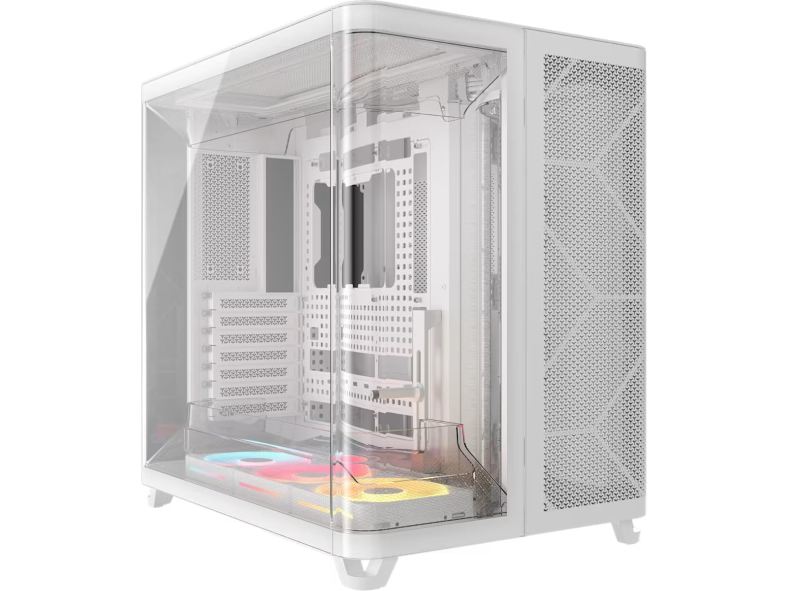 Corsair AIR 5400 LX-R RGB iCUE LINK Triple Chamber Mid Tower (hvit) Mini-ITX/Micro-ATX/ATX/E-ATX (305mm x 277mm), herdet glass
