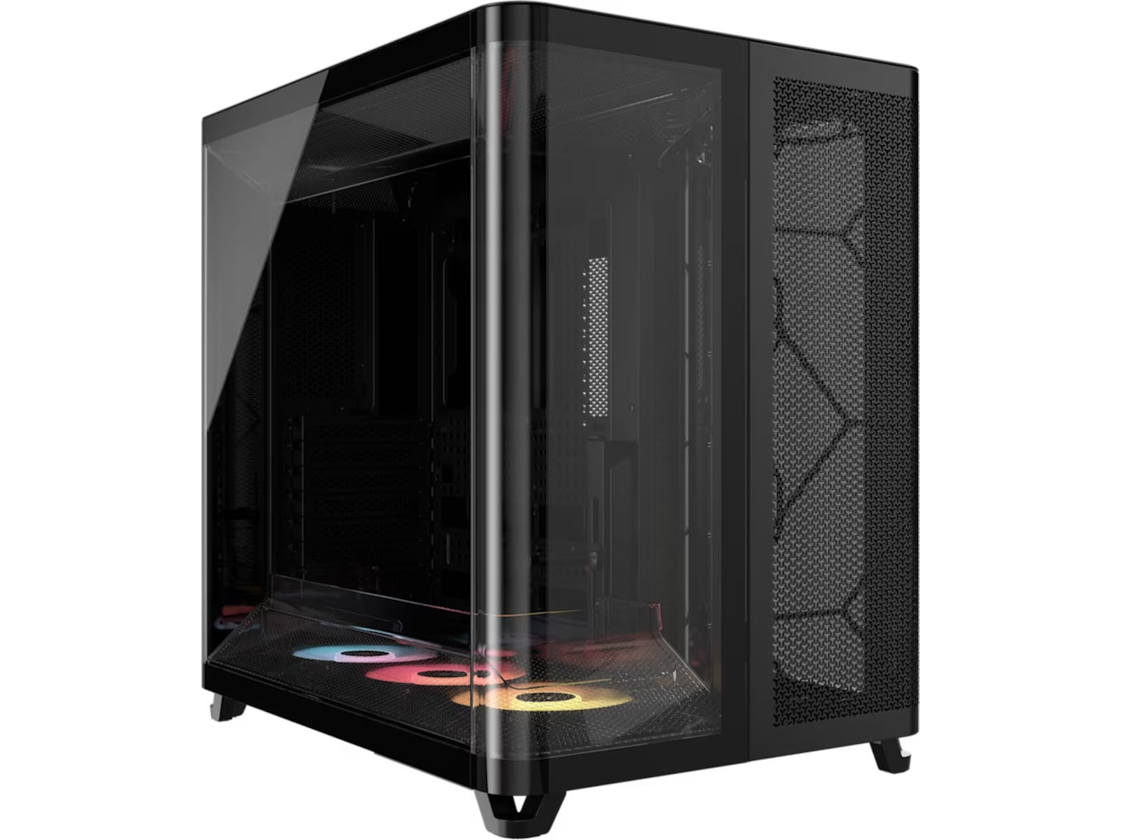 Corsair AIR 5400 RS-R ARGB trekammers midi-tårn (sort) Mini-ITX/Micro-ATX/ATX/E-ATX (305mm x 277mm), herdet glass