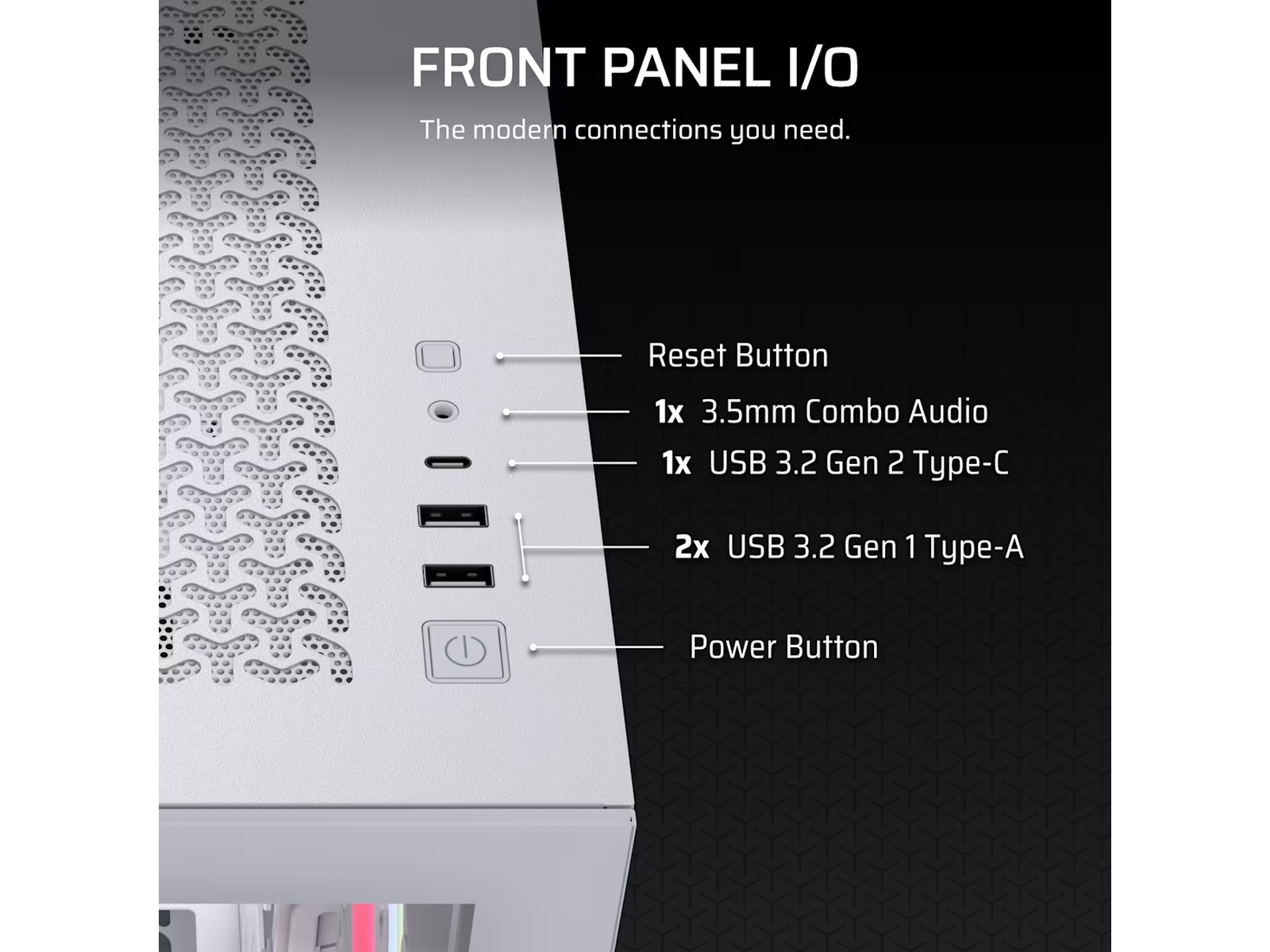 Corsair 3500X LXR LINK Mid Tower (hvit) Midi tower