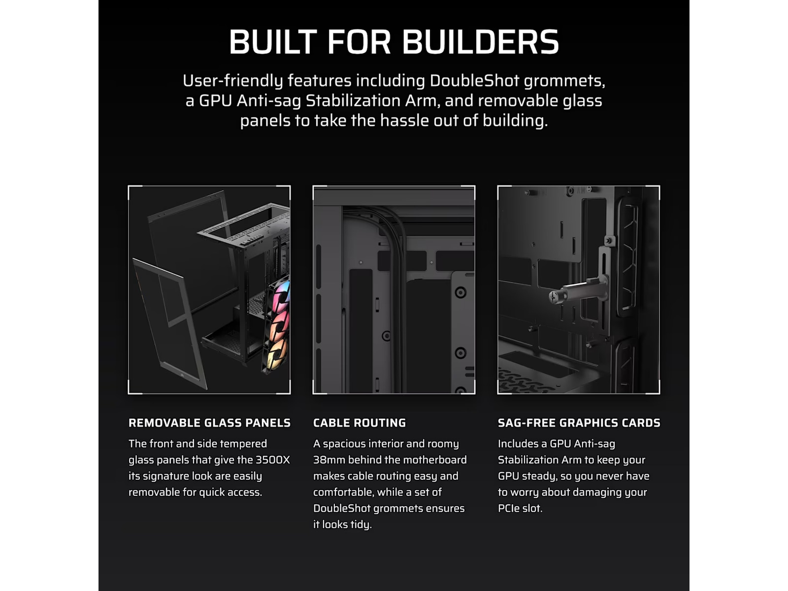 Corsair 3500X RSR ARGB Mid Tower (sort) Midi tower