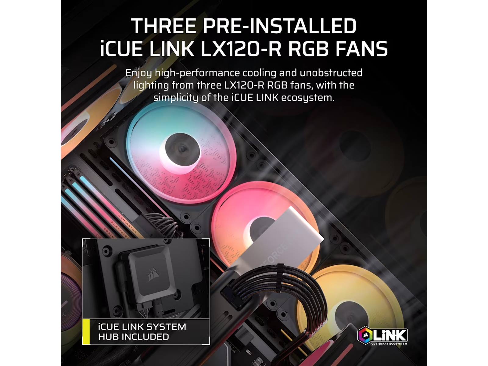 Corsair 3500X LXR LINK Mid Tower (sort) Midi tower