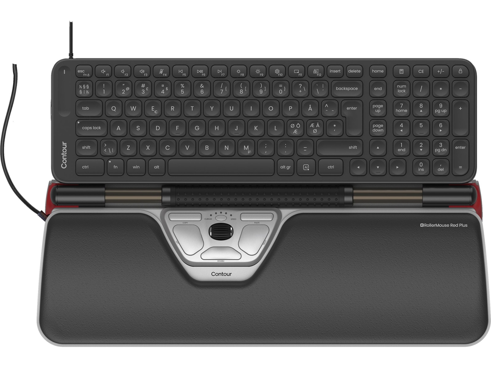 Contour Balance Mid-Size Rollermouse Red Combo Kablet Ergonomi