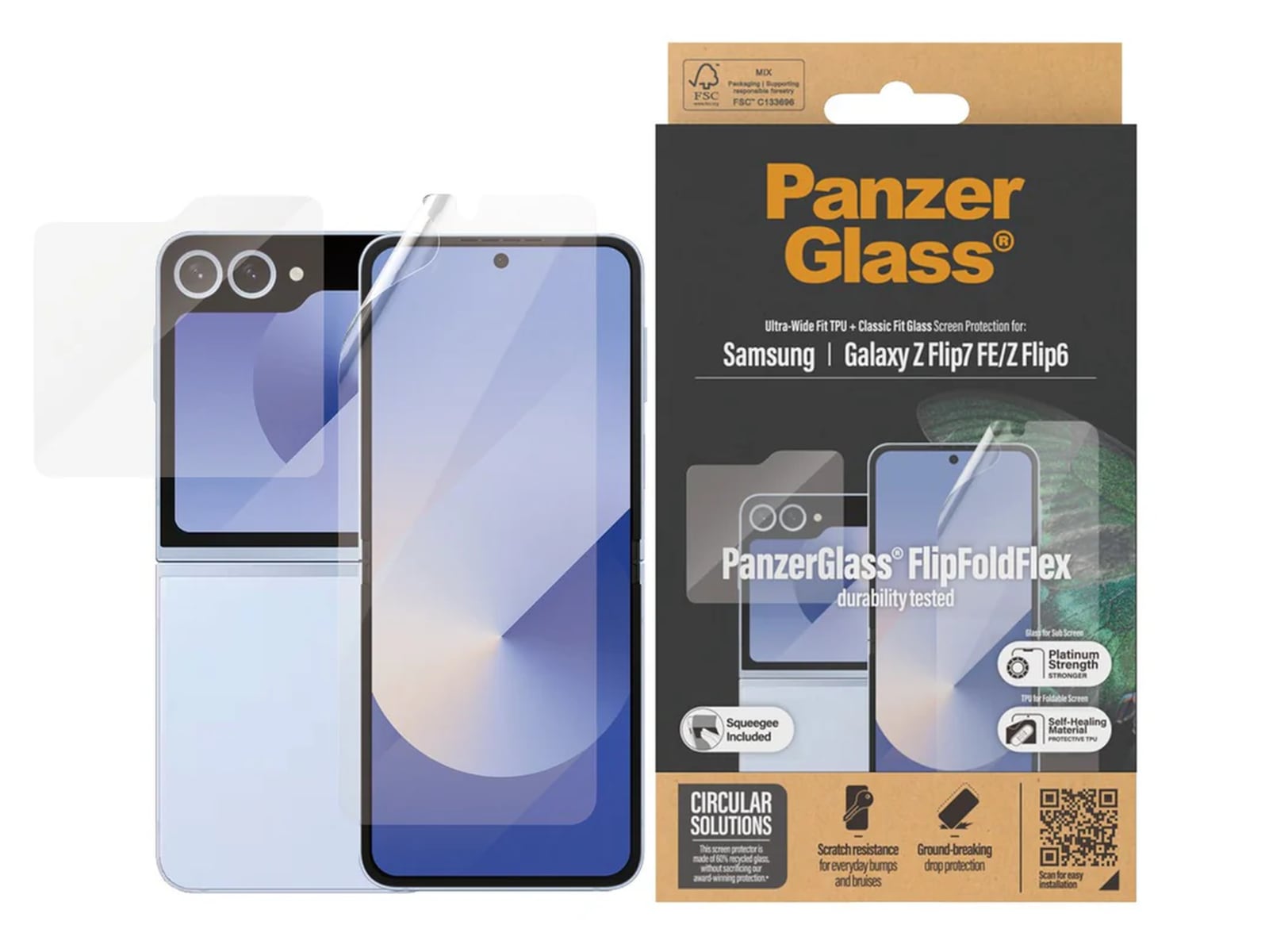 PanzerGlass Galaxy Z Flip7 FE / Flip6 skjermbeskytter Skjermbeskytter