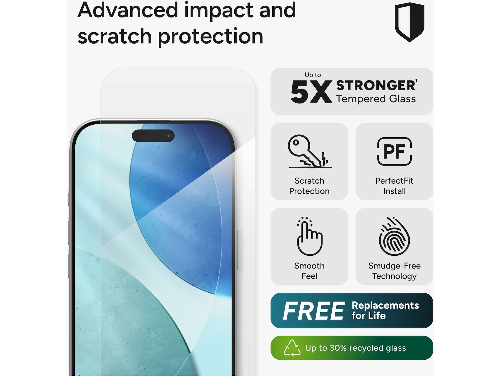 InvisibleShield Glass Elite iPhone 17 Skjermbeskytter Skjermbeskytter