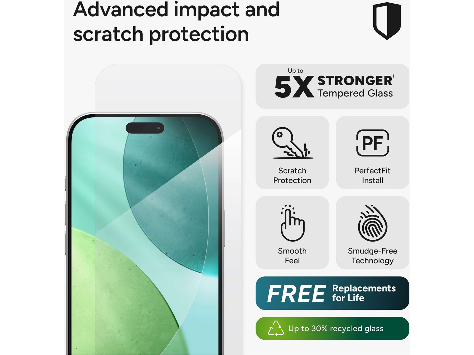 InvisibleShield Glass Elite iPhone Air Skjermbeskytter Skjermbeskytter