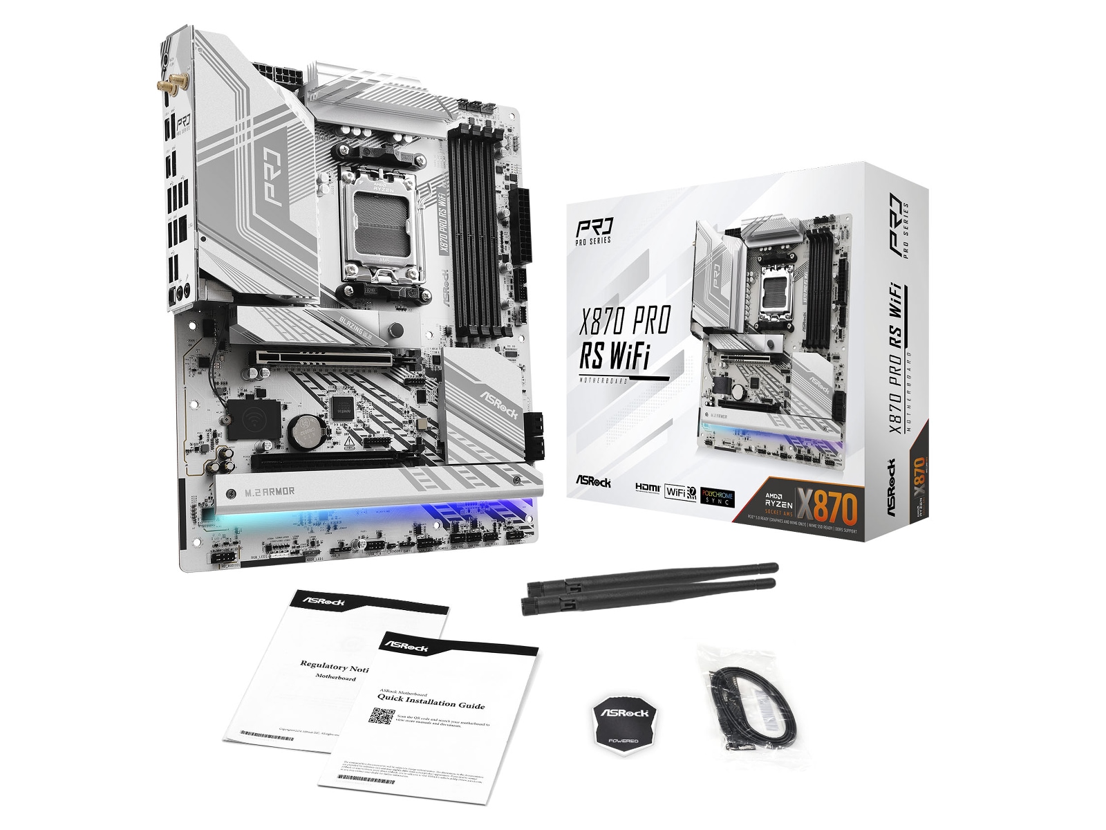 ASRock X870 Pro RS WiFi Hovedkort -B-Grade Demo hovedkort
