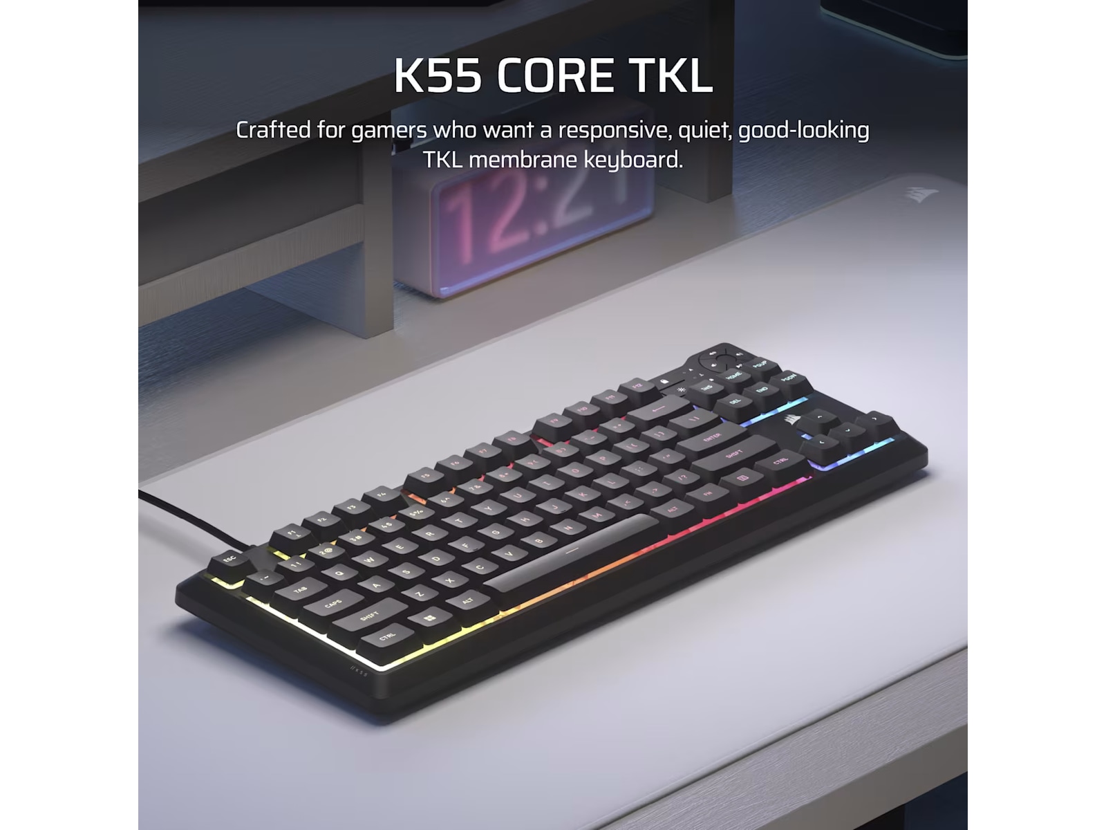 Corsair K55 CORE TKL RGB Gamingtastatur (sort) Gamingtastatur