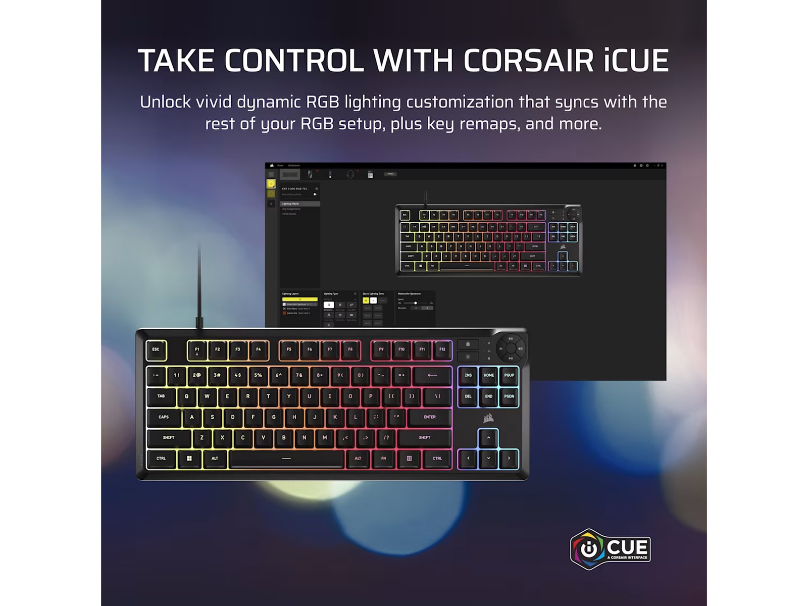 Corsair K55 CORE TKL RGB Gamingtastatur (sort) Gamingtastatur