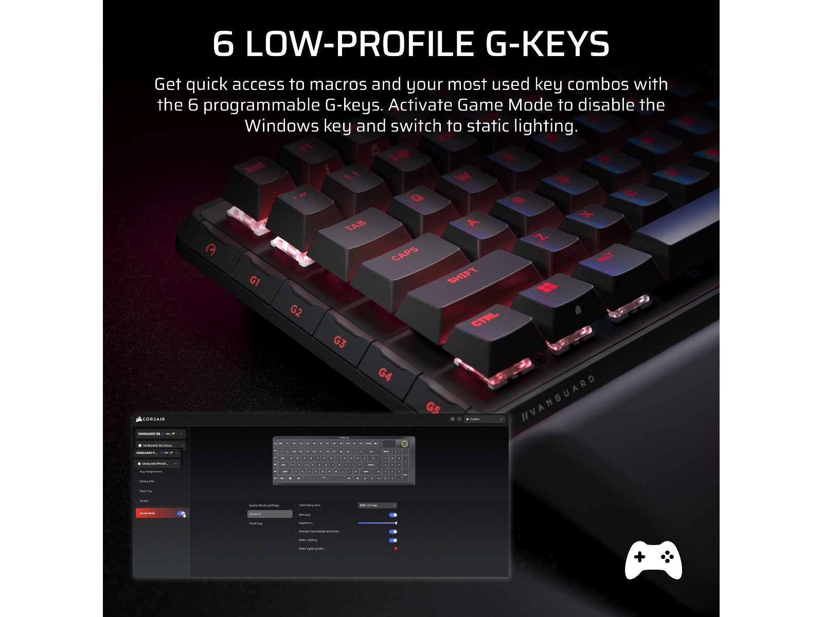 Corsair Vanguard PRO 96 RGB Gamingtastatur Gamingtastatur