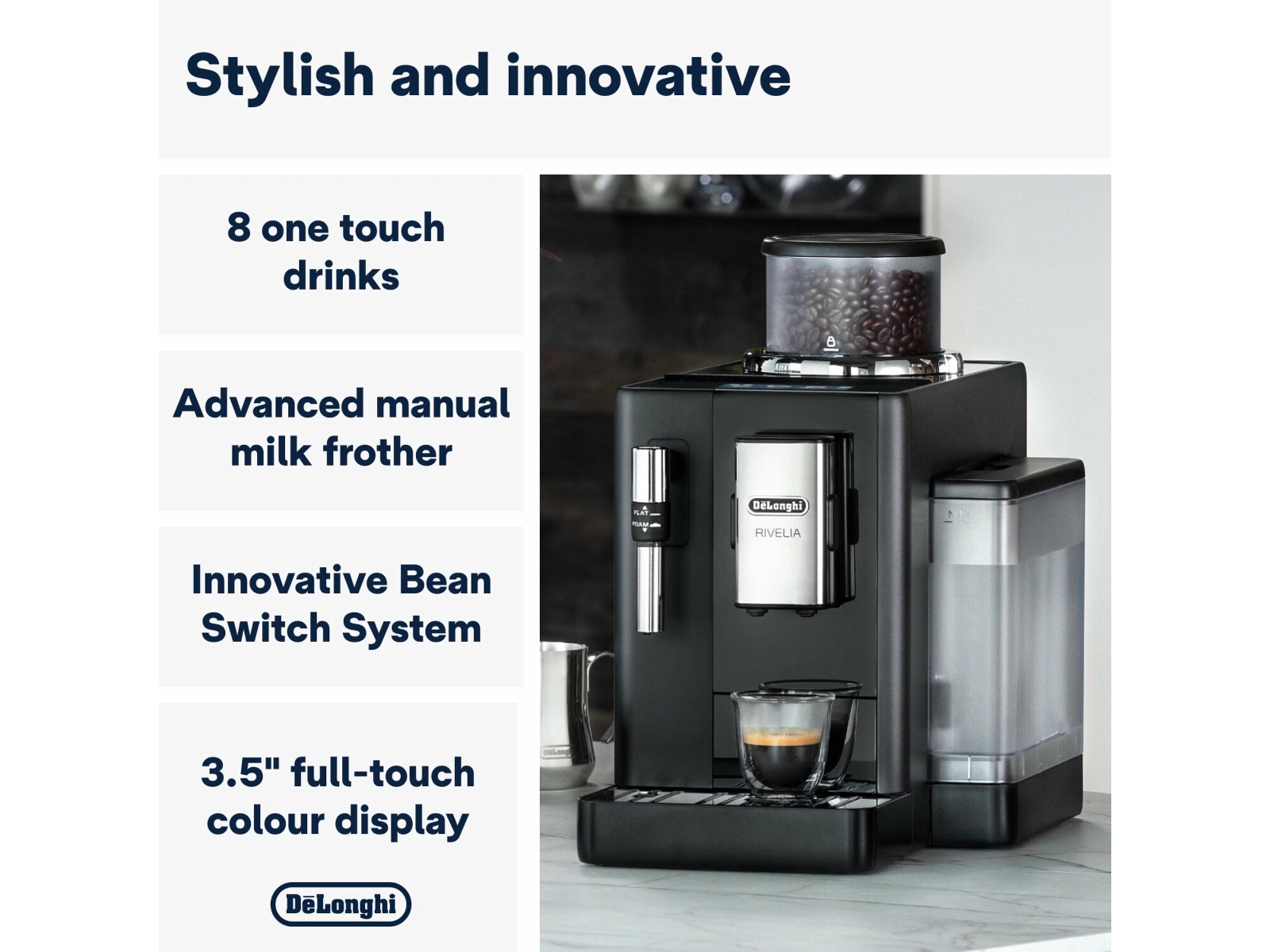 DeLonghi Rivelia EXAM440.35.B automatisk kaffemaskin -B-Grade Demo hjem & fritid