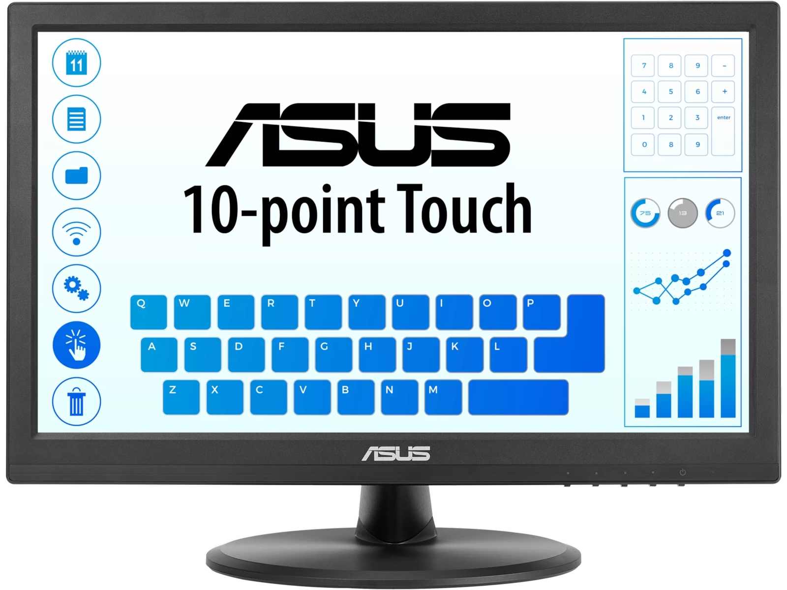 ASUS 16" touch skjerm VT169HE 1920x1080 IPS, 5ms, 1000:1, 10-point touch, VGA/HDMI