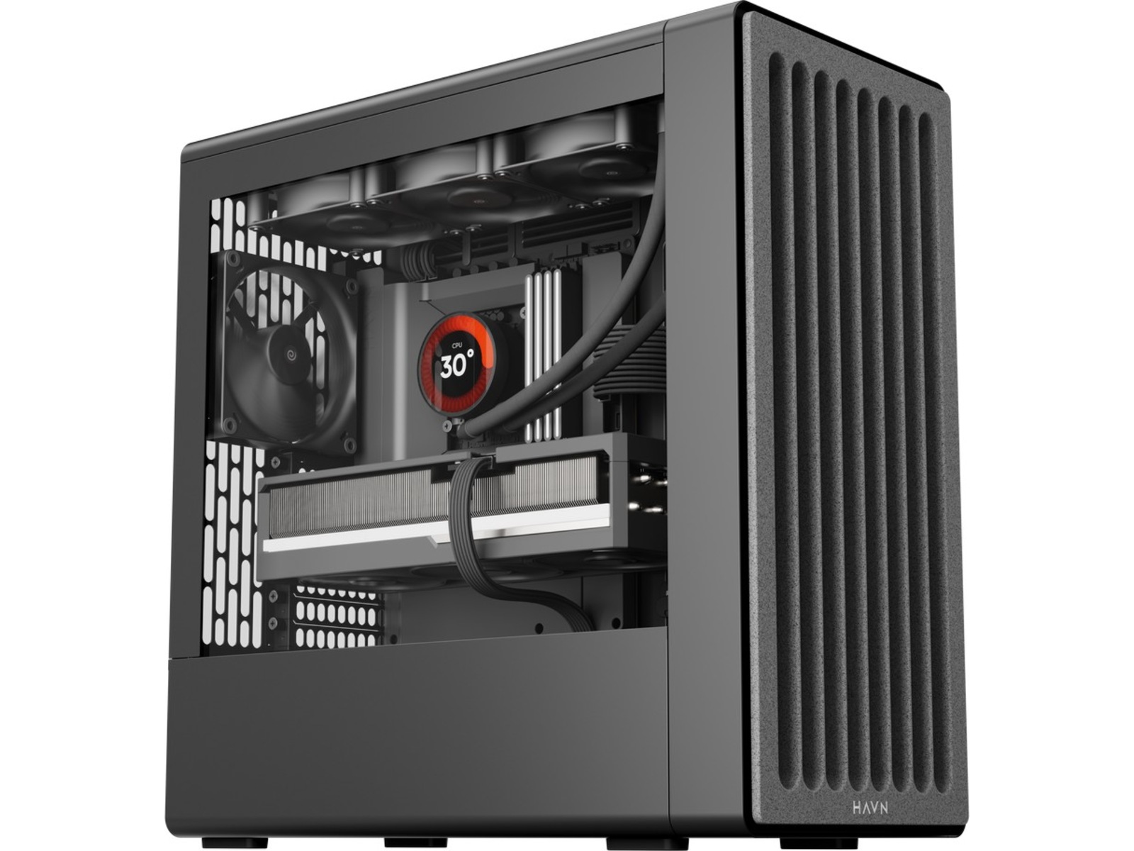 HAVN BF 360 Flow Mid Tower (svart) E-ATX (maks. bredde 277 mm)/ATX/M-ATX/Mini-ITX