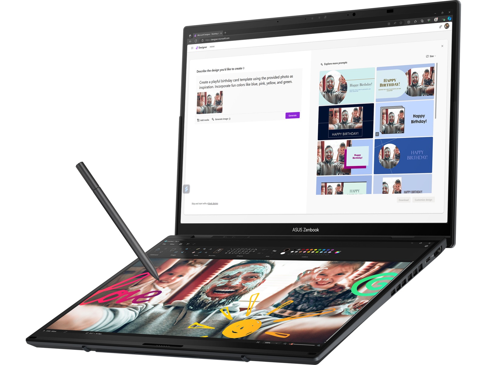ASUS Zenbook Duo 14" 3K OLED Touch -B-Grade Demo bærbar PC