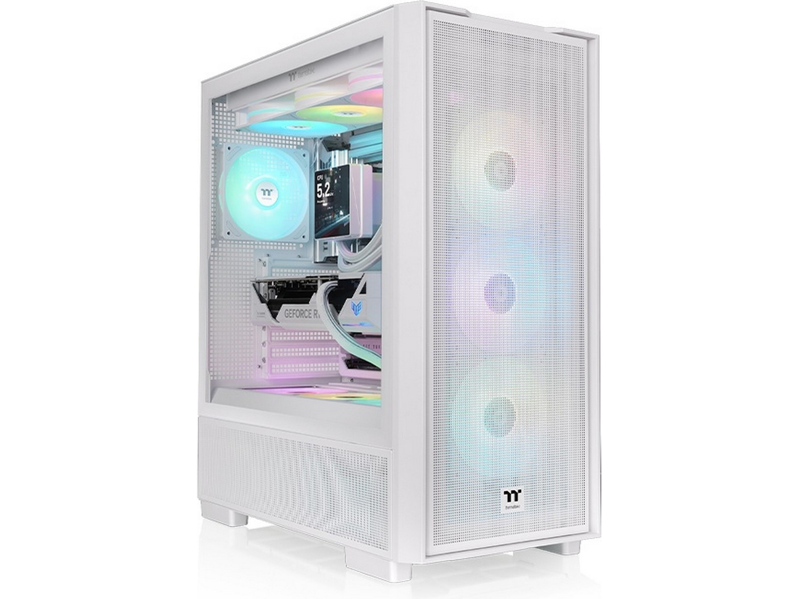 Thermaltake S380 TG ARGB Mid Tower (hvit) ATX/Micro ATX/Mini ITX, herdet glass