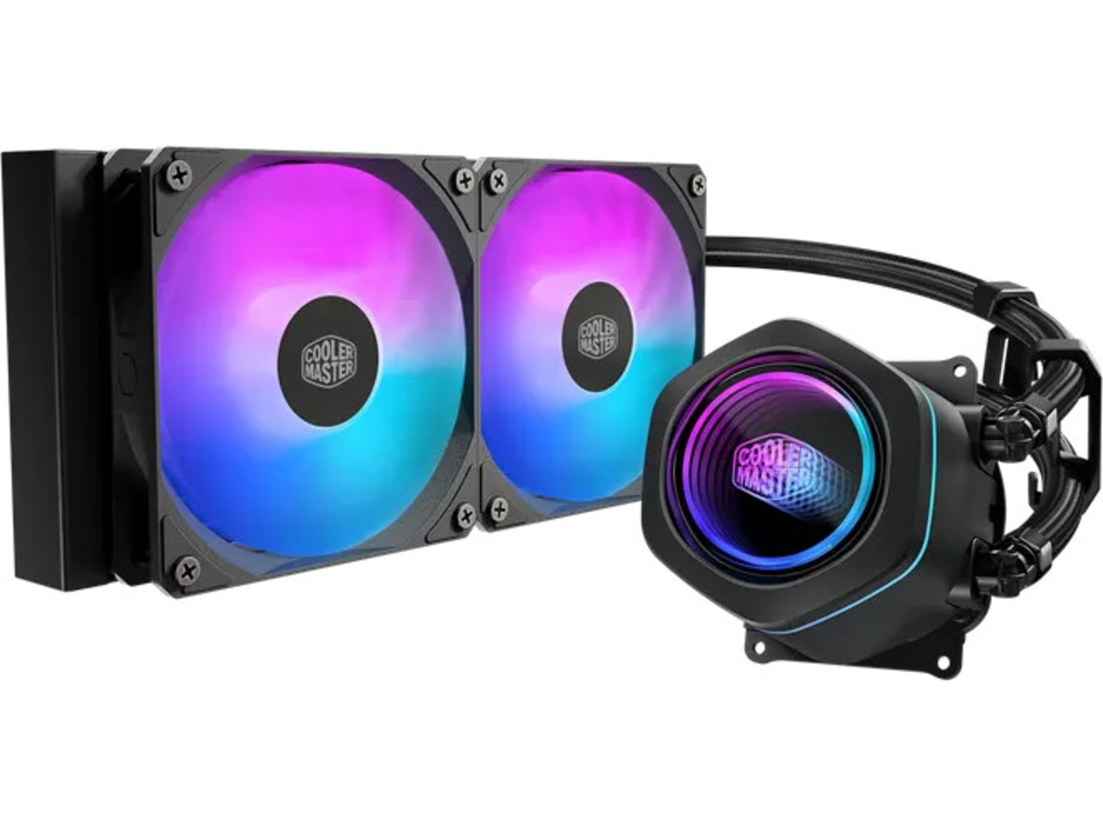 Cooler Master MasterLiquid Core Nex 240 ARGB Kjøler 240mm- LGA 1851/1700/1200/115x- AM5/4- 3200 ±10 % o/min- 25 dB(A)