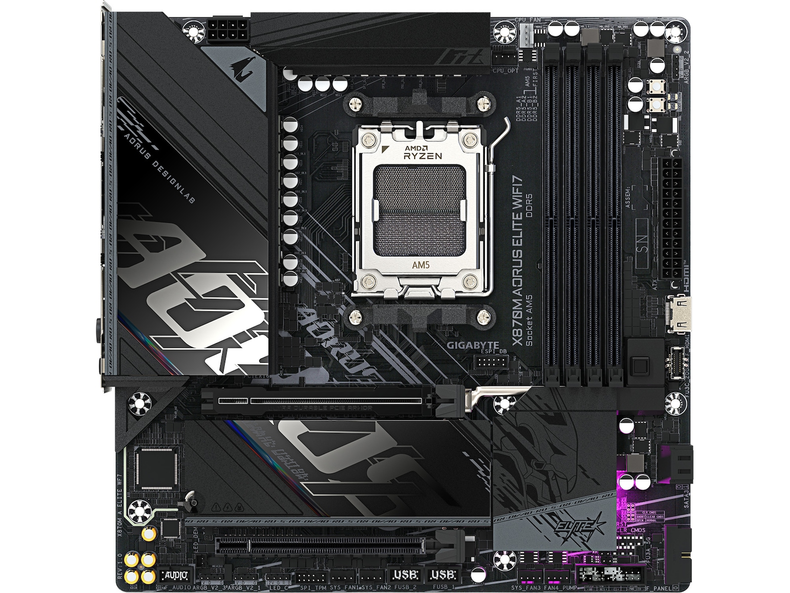 Gigabyte X870M AORUS ELITE WIFI7 Hovedkort AMD Socket