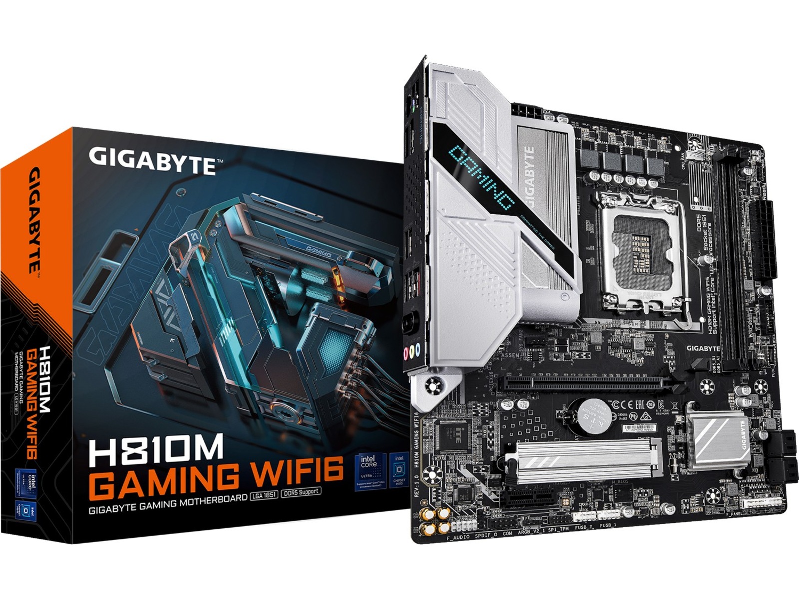 Gigabyte H810M S2H hovedkort LGA 1851, Micro ATX, DDR5, 1x PCIe 4.0, 1x M.2