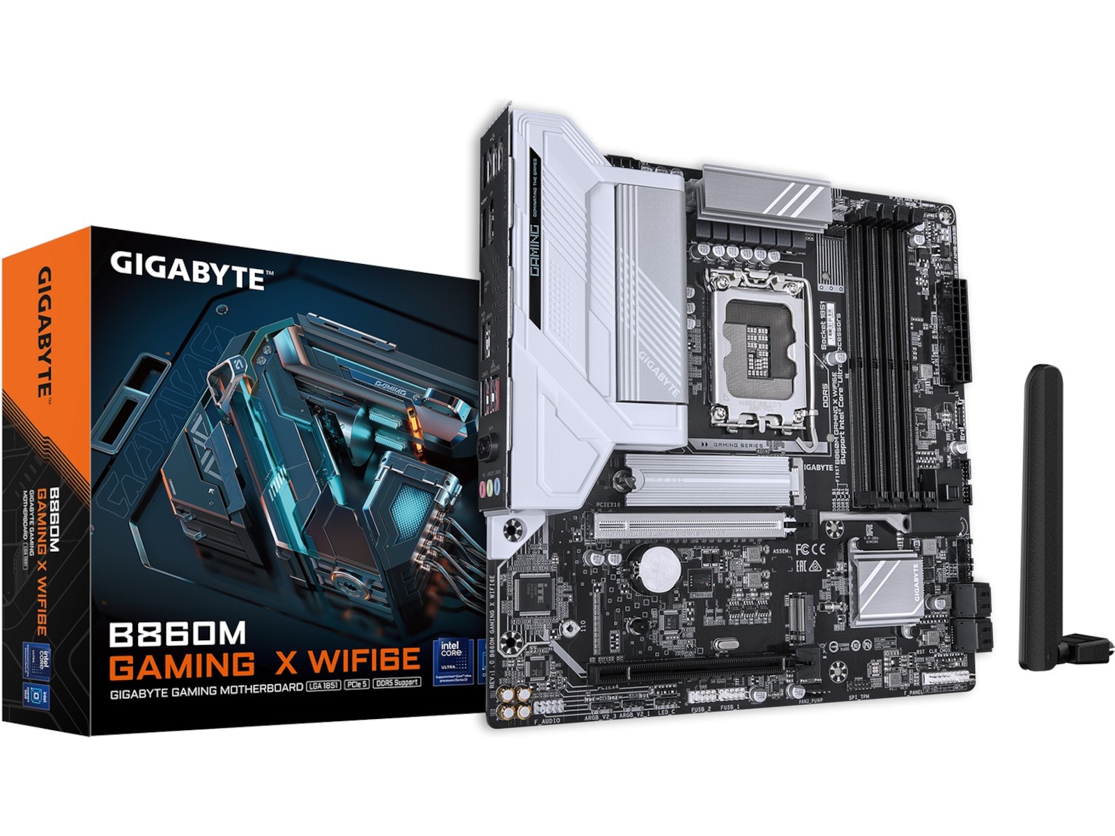 Gigabyte B860M GAMING X WIFI6E Hovedkort LGA 1851, Micro ATX, DDR5, 1x PCIe 5.0, 2x M.2