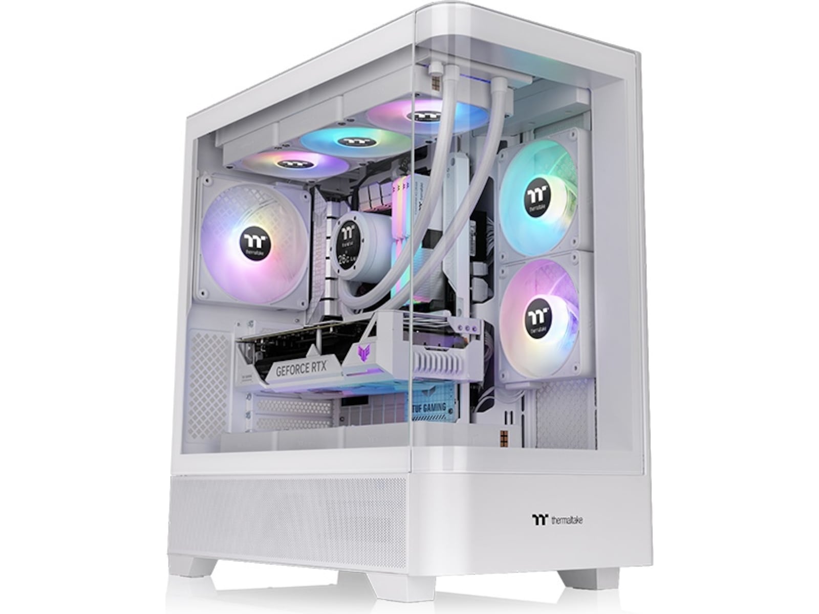 Thermaltake View 290 TG ARGB Mid Tower (hvit) ATX/Micro ATX/Mini ATX, herdet glass