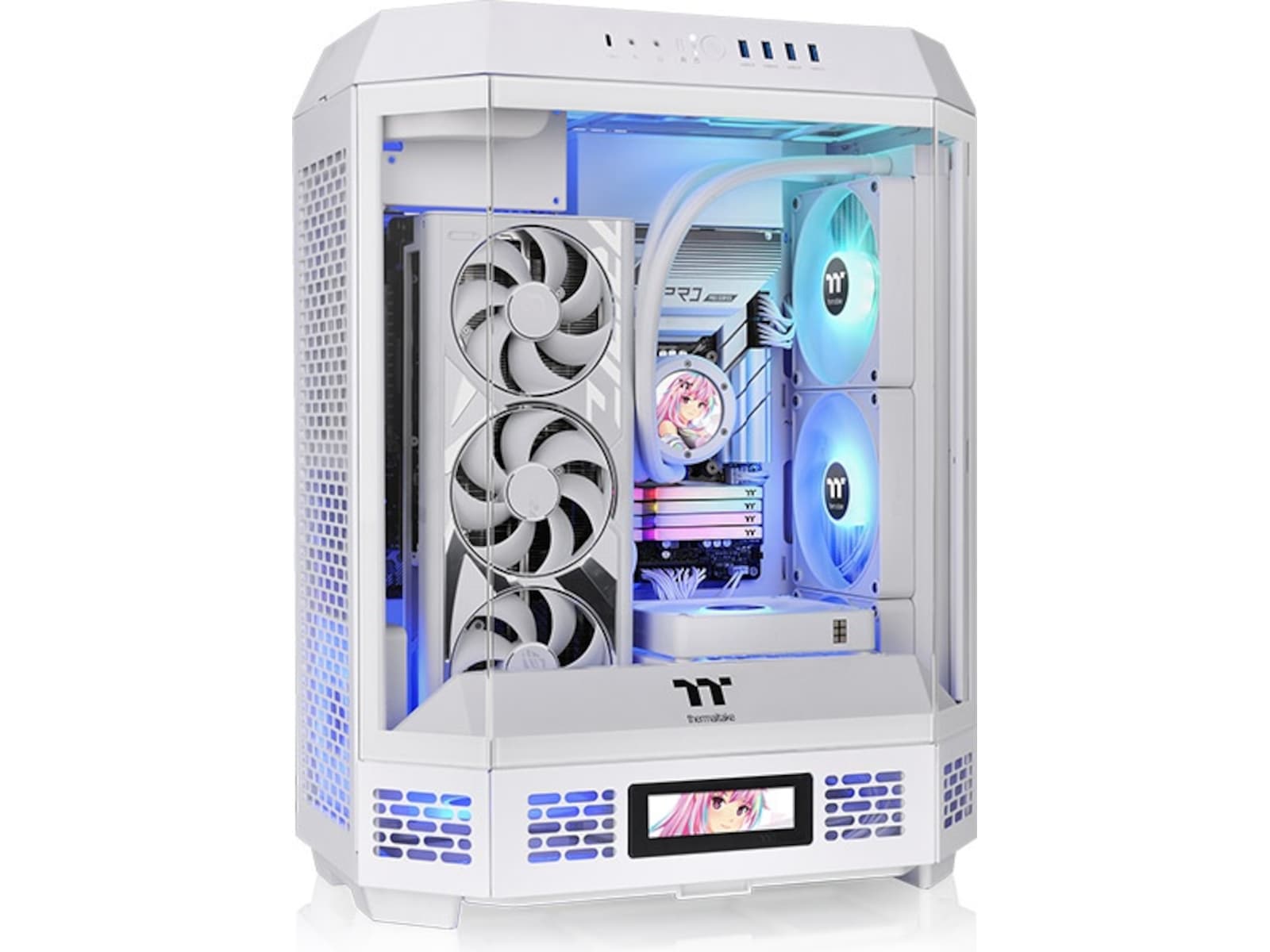Thermaltake The Tower 600 Mid Tower (hvit) ATX/Micro ATX/Mini ATX, herdet glass