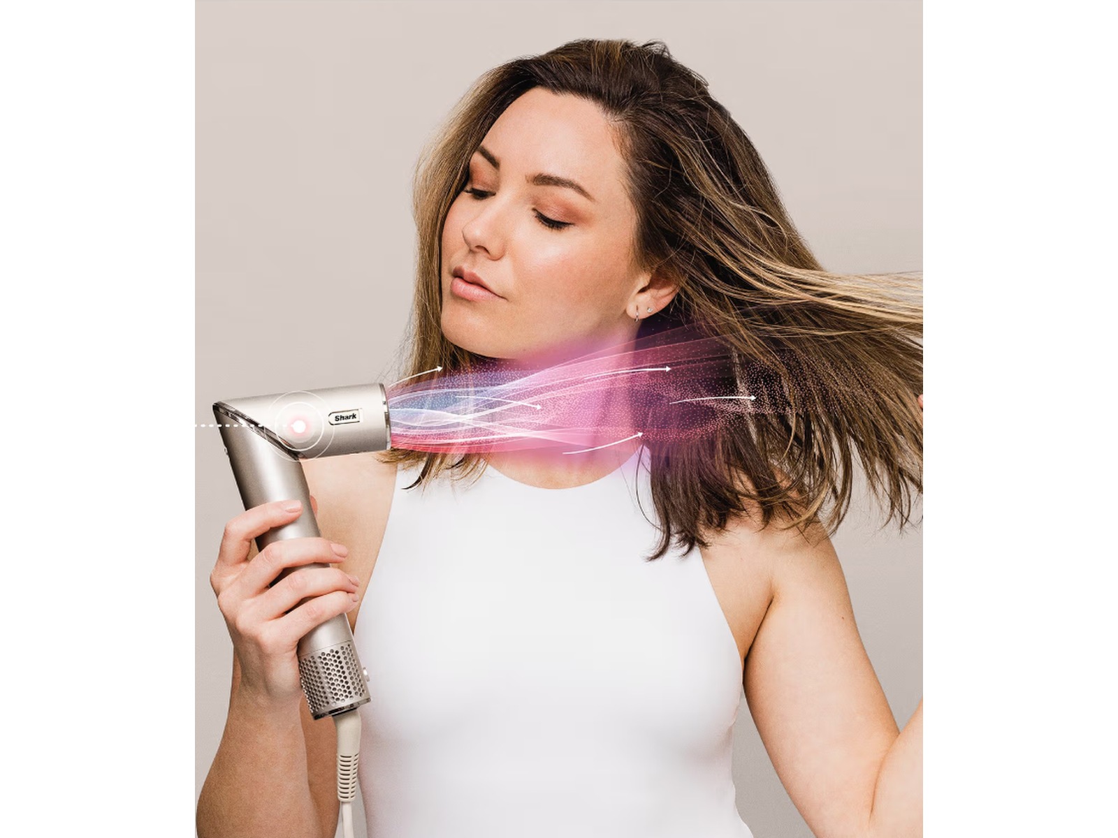 Shark HD446SLEU FlexStyle 5-in-1 Hårstyler (stone) -B-Grade Demo trening & velvære