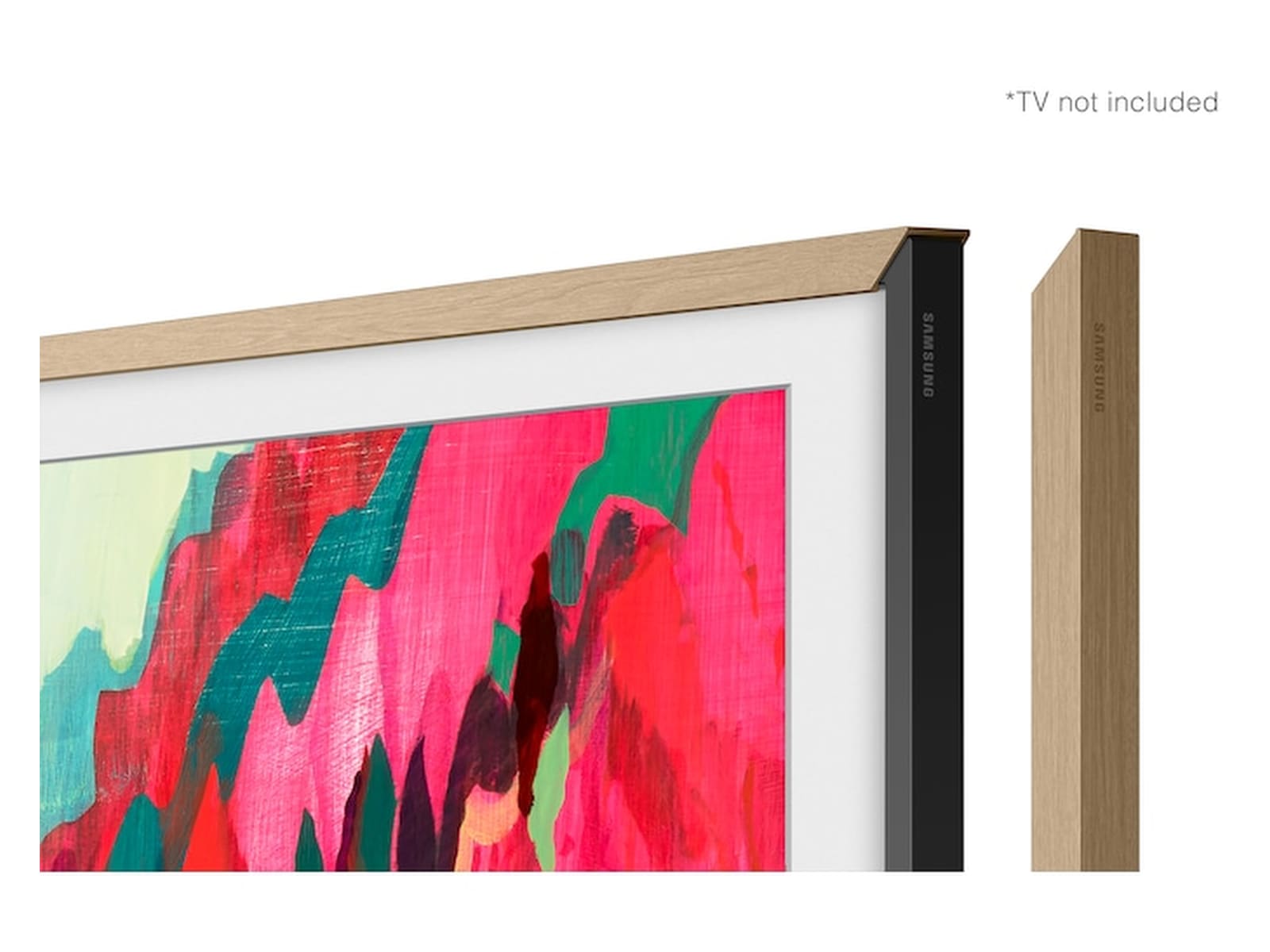 Samsung 85" ramme til The Frame og The Frame Pro (2021-2025, Beige Wood/Teak) -B-Grade Demo TV/projektor