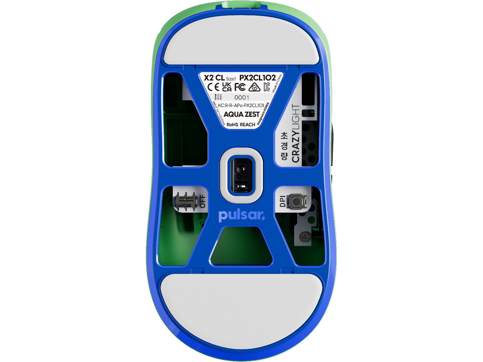 Pulsar X2 CrazyLight Trådløs Gamingmus (Aqua Zest) -B-Grade Demo mus